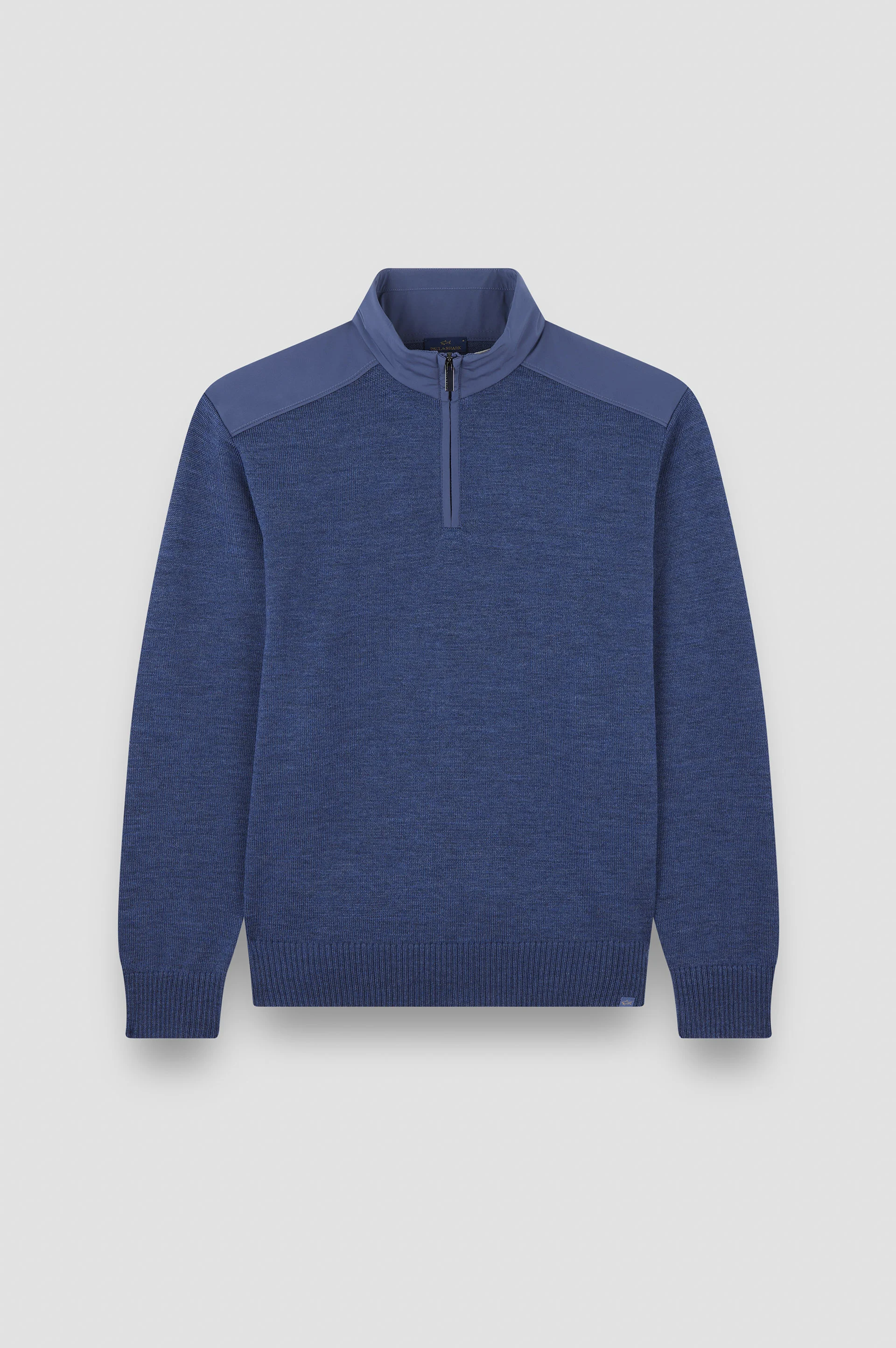 HALF-ZIP SWEATER IN SOFT COOL TOUCH WOOL WITH TYPHOON® RE-4X4 STRETCH DETAILS - 1
