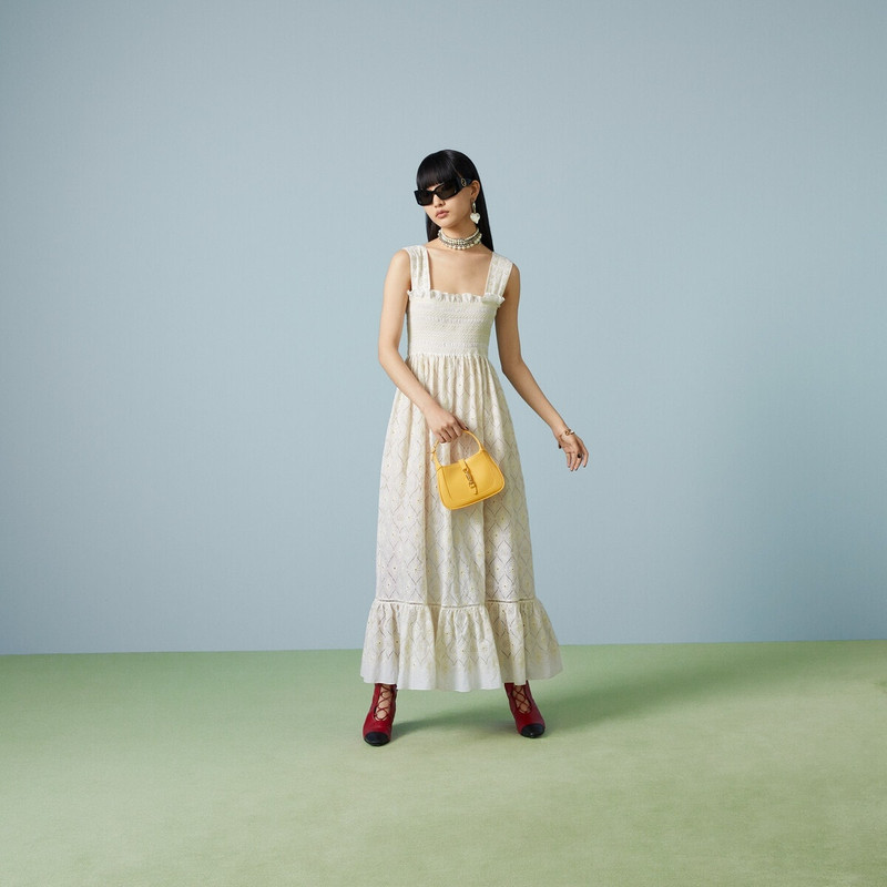 GUCCI Double G flower broderie anglaise dress outlook