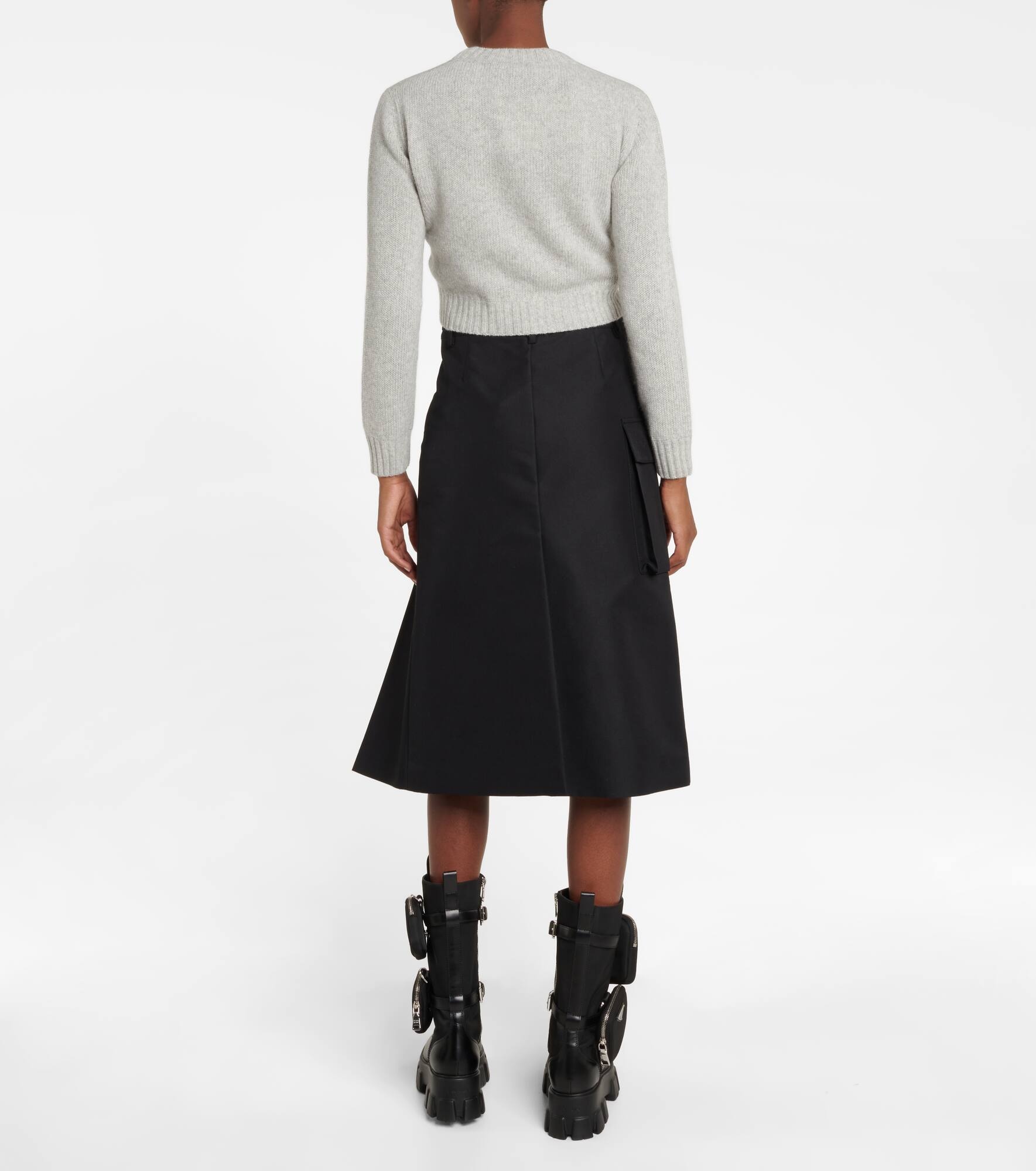 Virgin wool and cashmere cropped sweater - 3