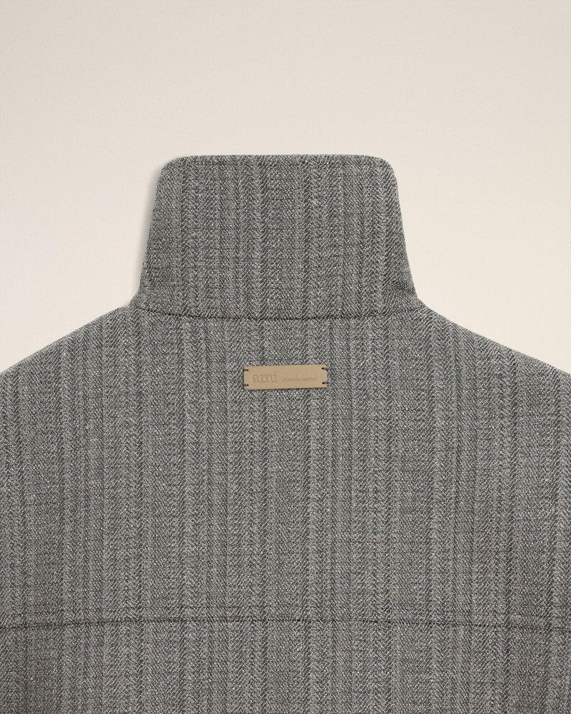 GREY WOOL HERRINGBONE HARRINGTON JACKET 7