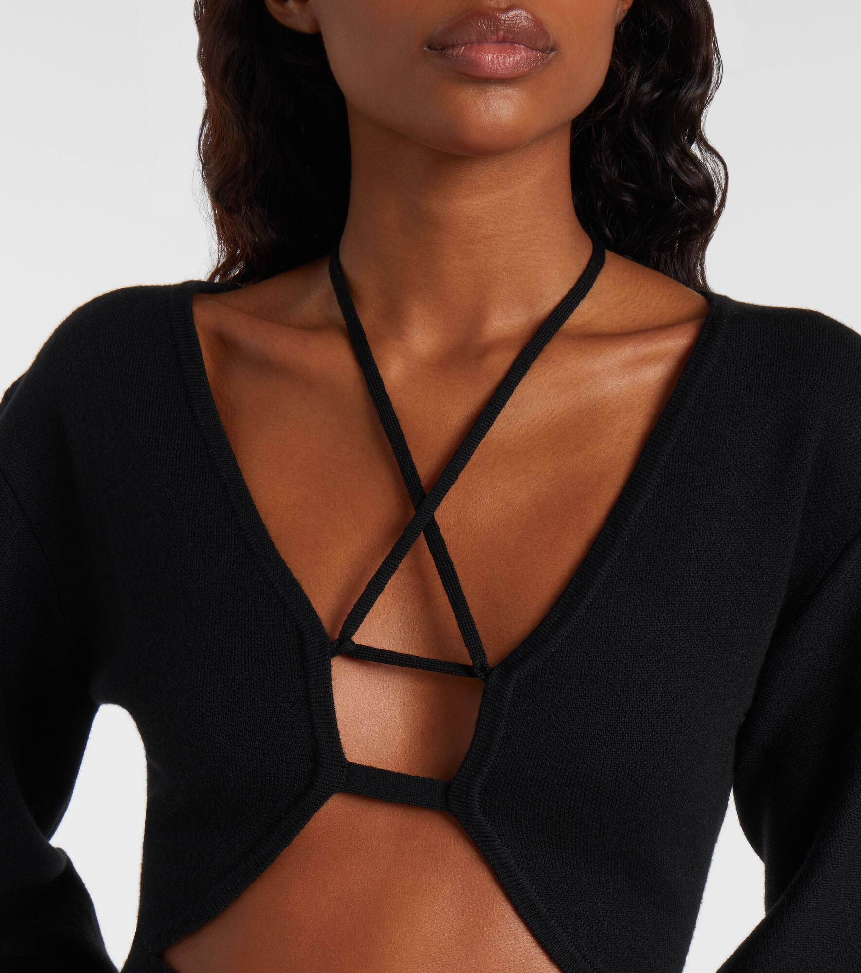 Cutout knitted virgin wool midi dress - 4