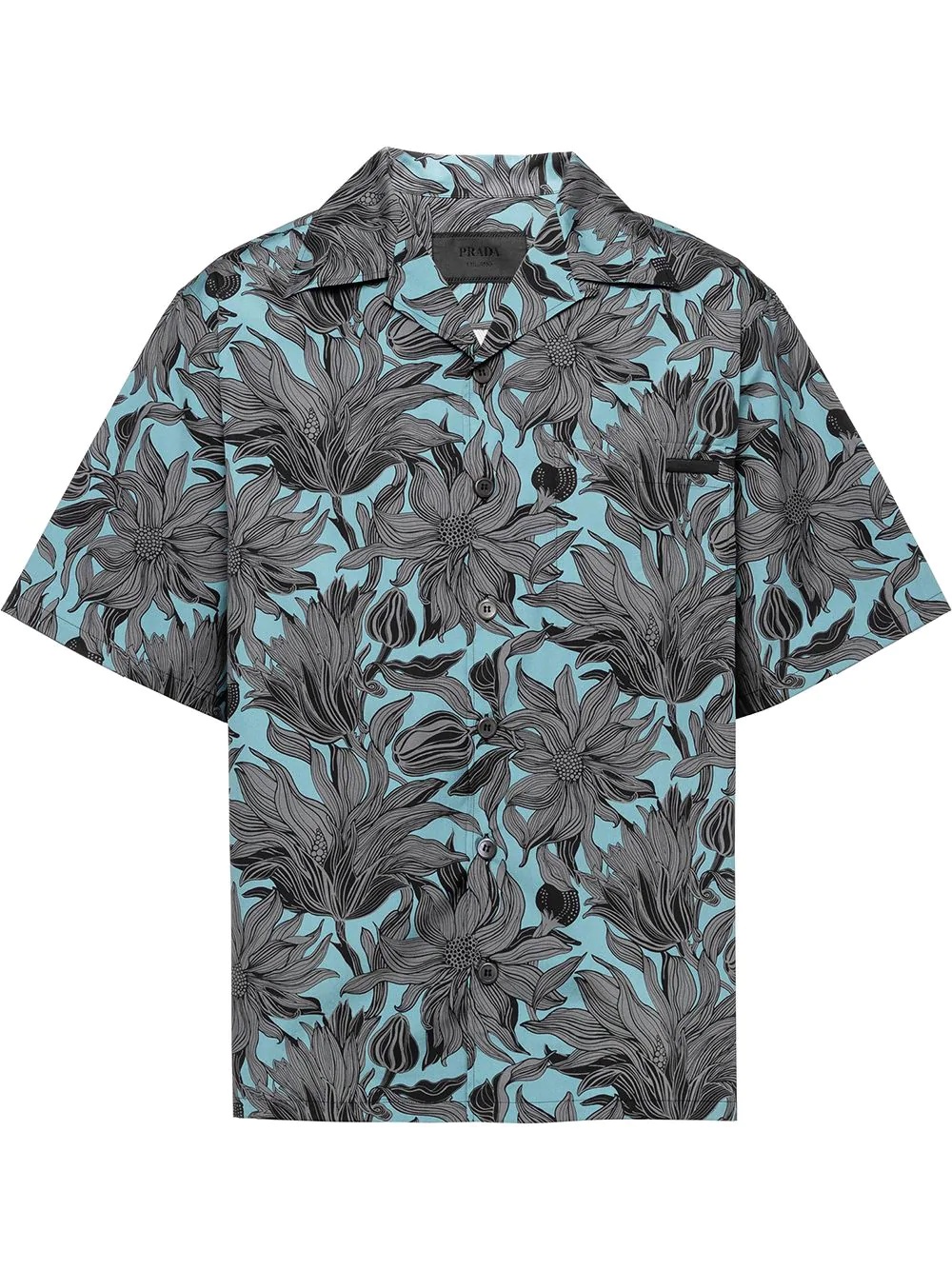 floral-print short-sleeved shirt - 1