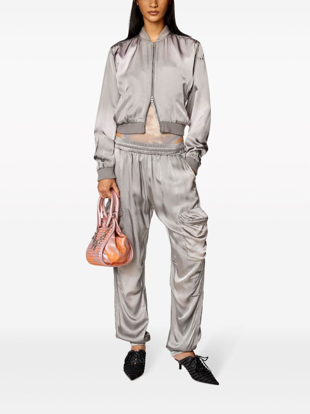 P-Mirow satin cargo trousers - 2