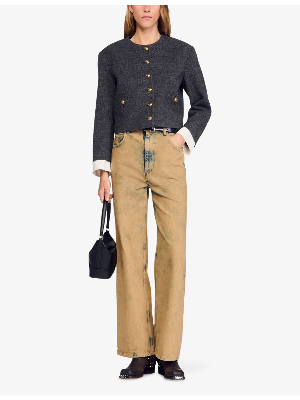Rhinestone-Embellished Button-Down Stretch-Woven Jacket - 2
