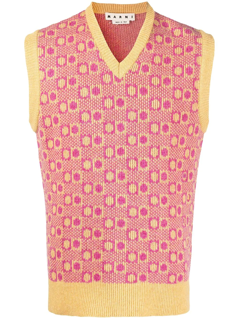 patterned knitted vest - 1