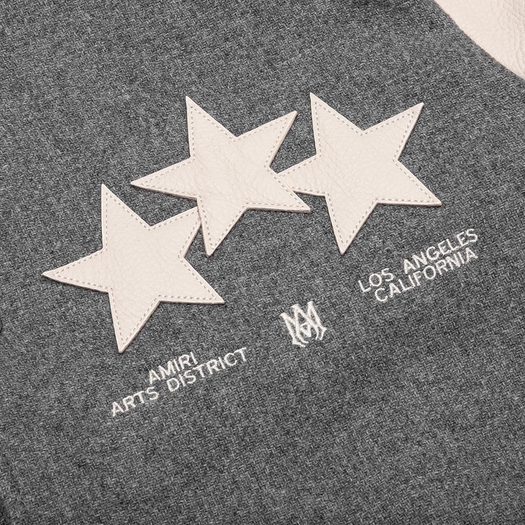 OVERSIZED STARS VARSITY JACKET - GREY - 4