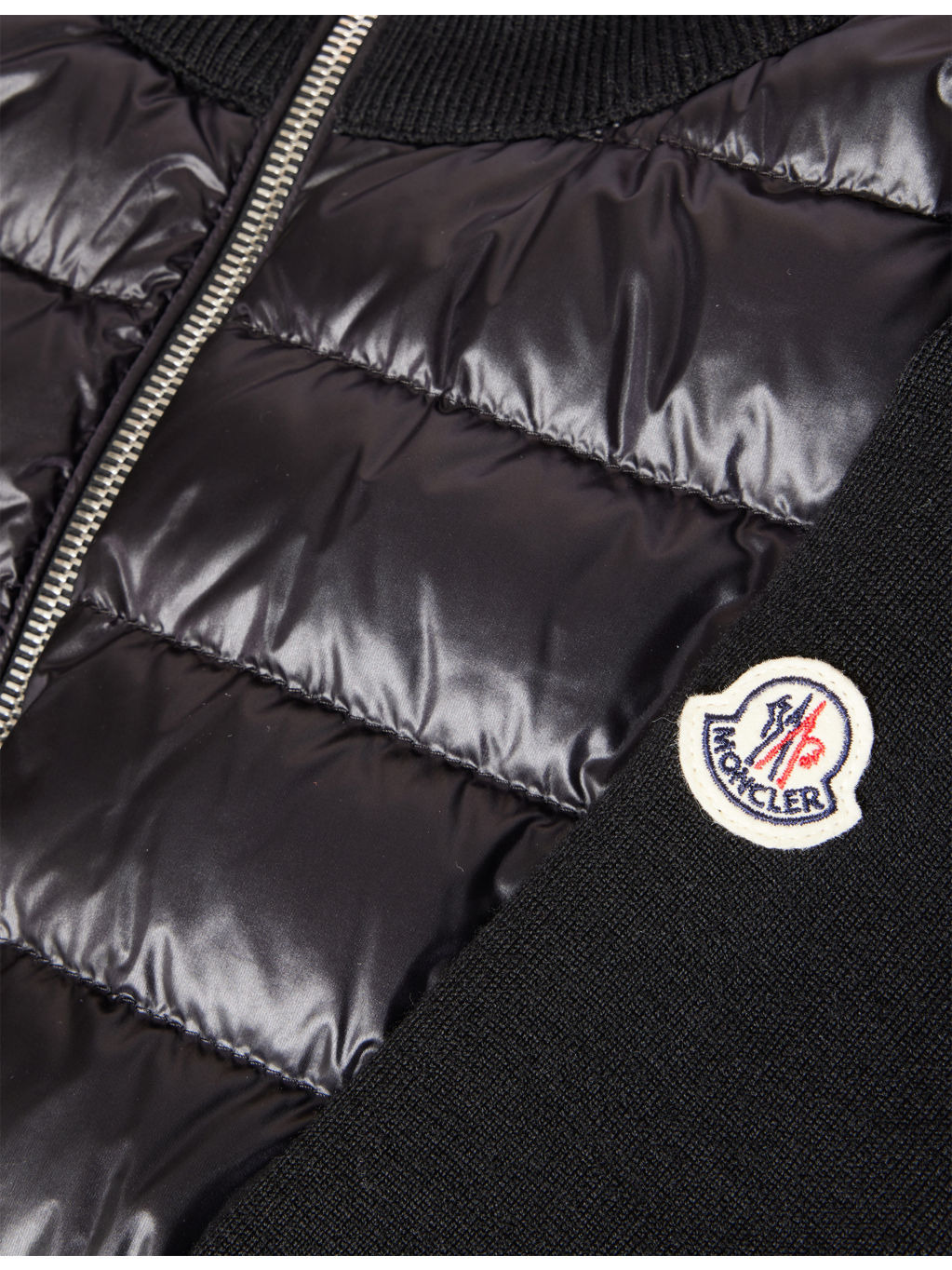Hybrid Logo-Badge Nylon and Wool Cardigan - 7