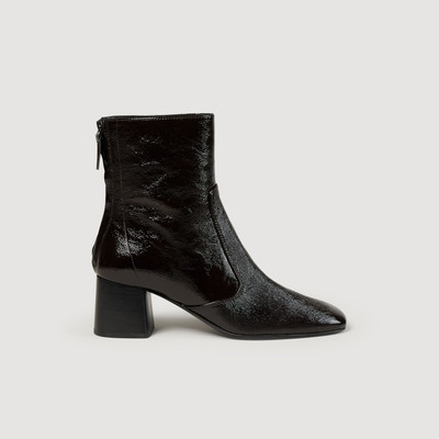 Sandro CRACKED LEATHER ANKLE BOOTS outlook
