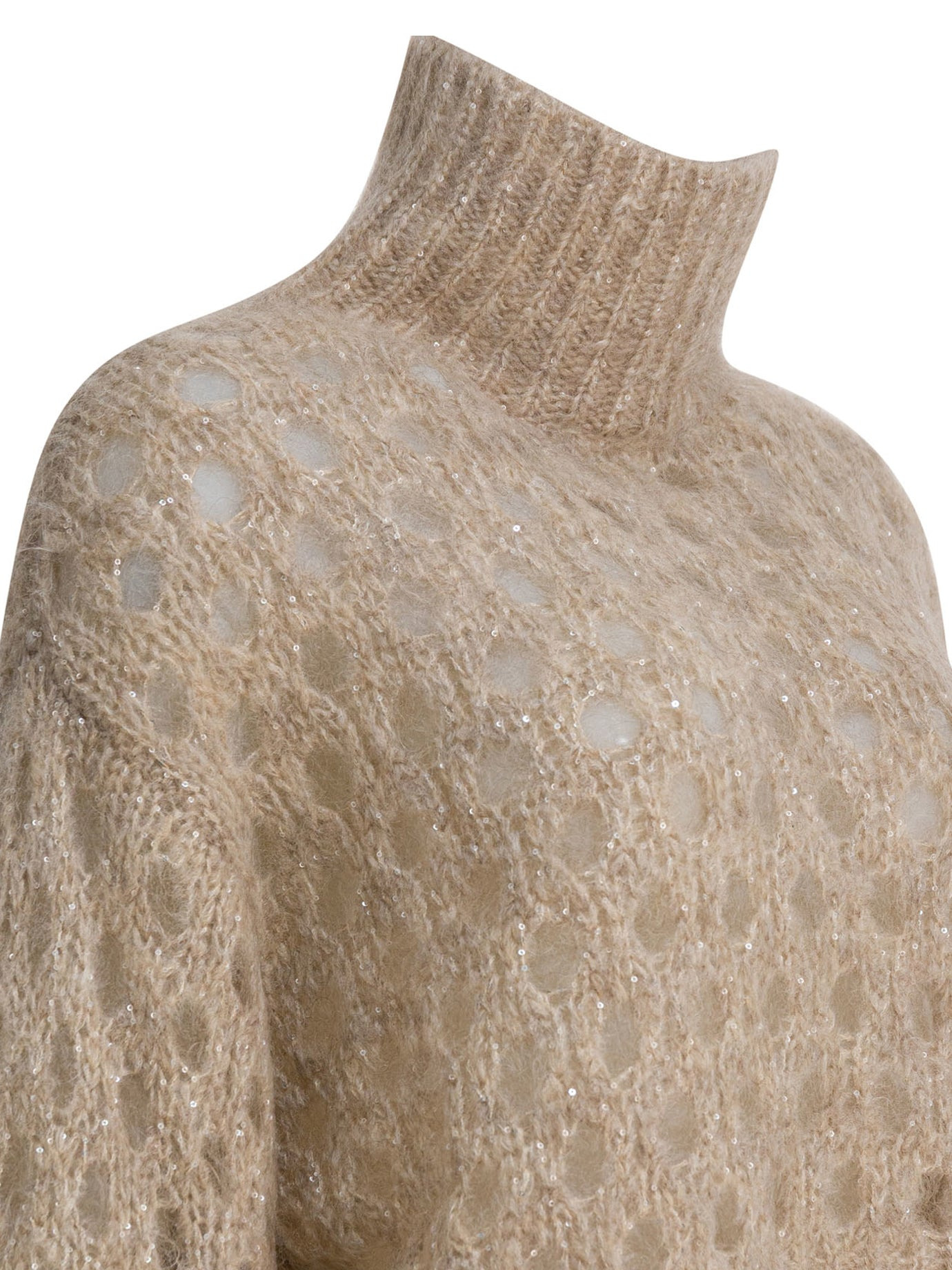 Brunello Cucinelli "dazzling Net" Turtleneck Sweater - 4