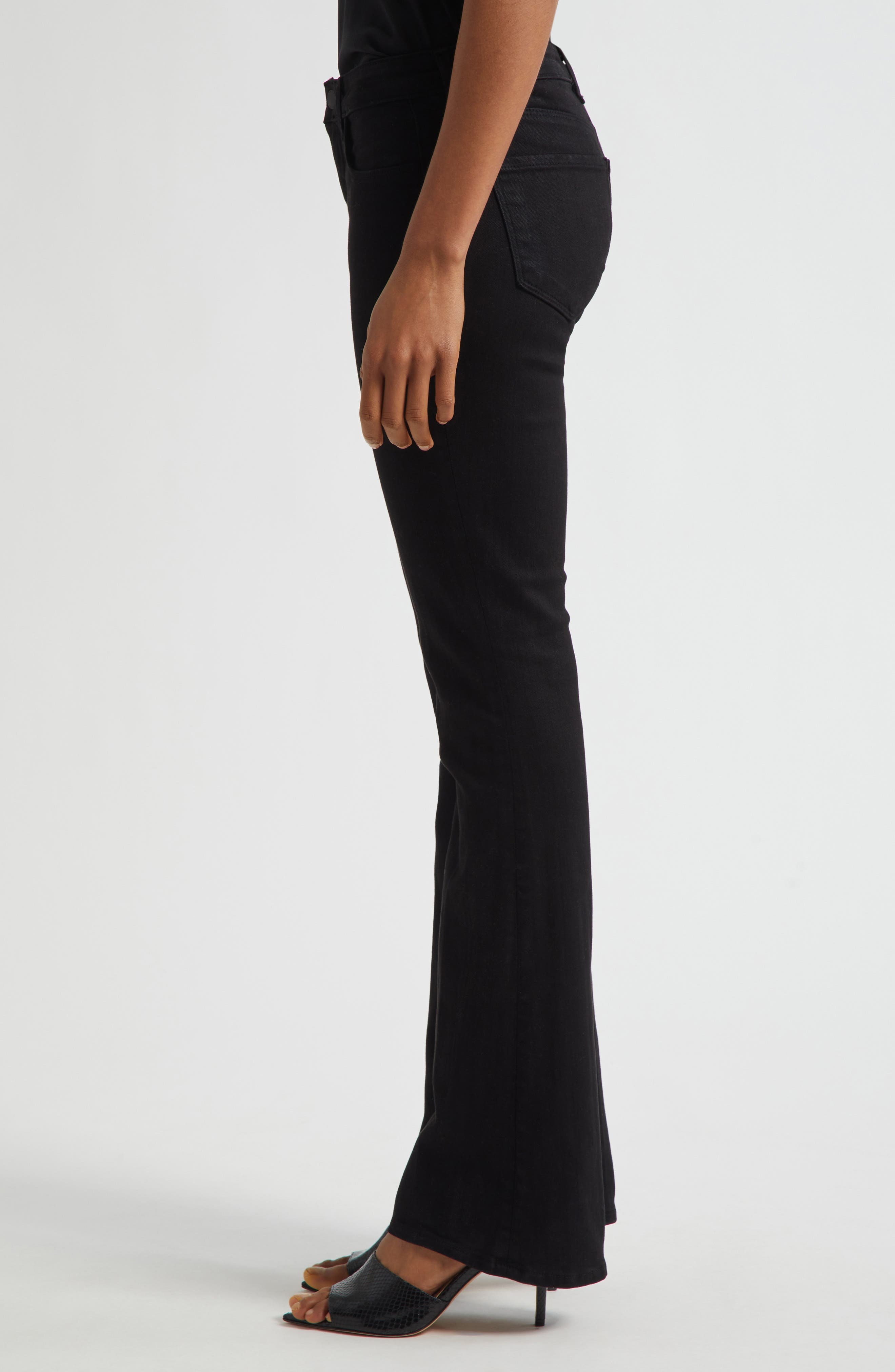 L'AGENCE Cara Low Rise Bootcut Jeans in Noir at Nordstrom - 4