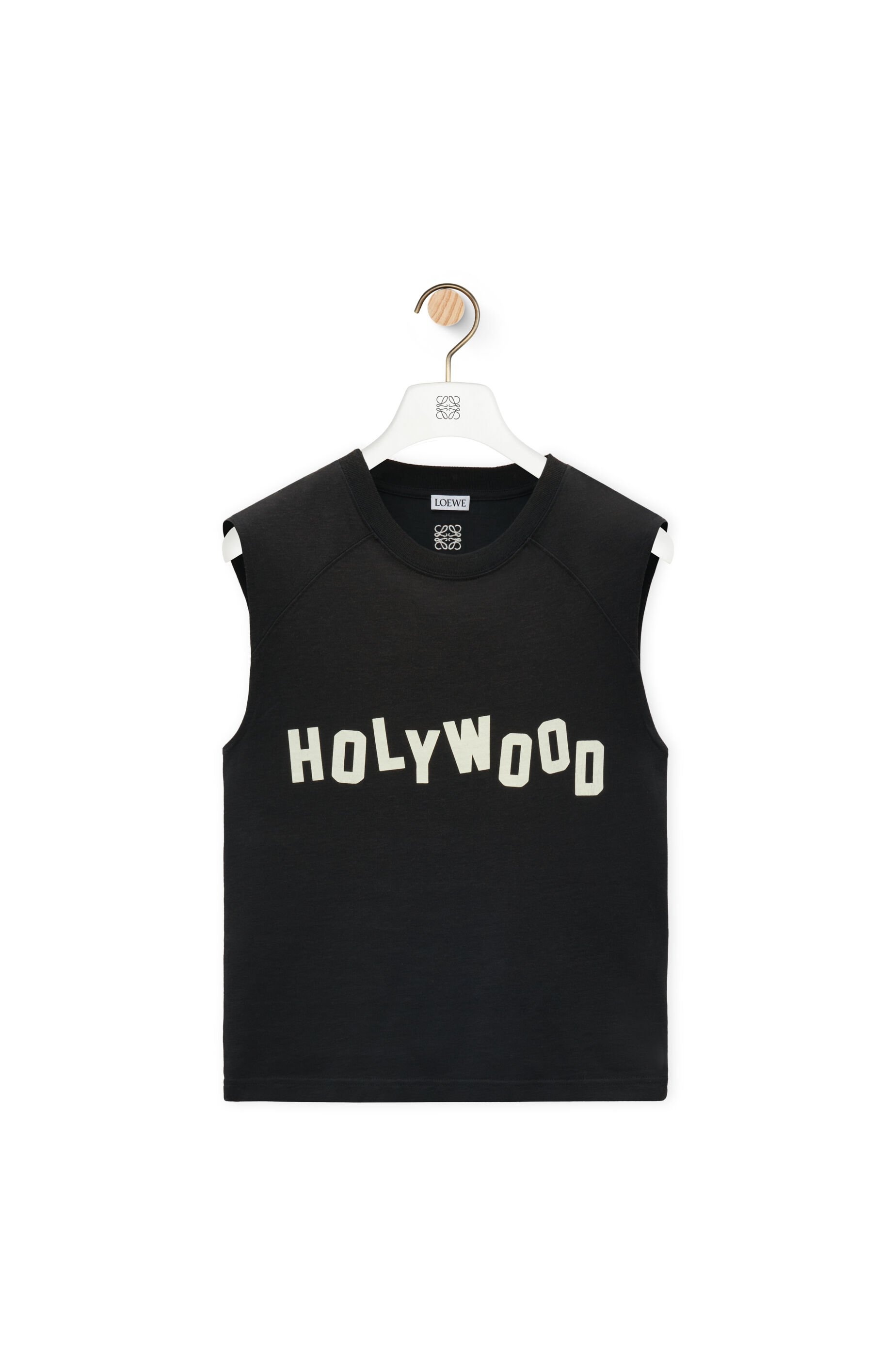 Sleeveless T-shirt in cotton and viscose - 1