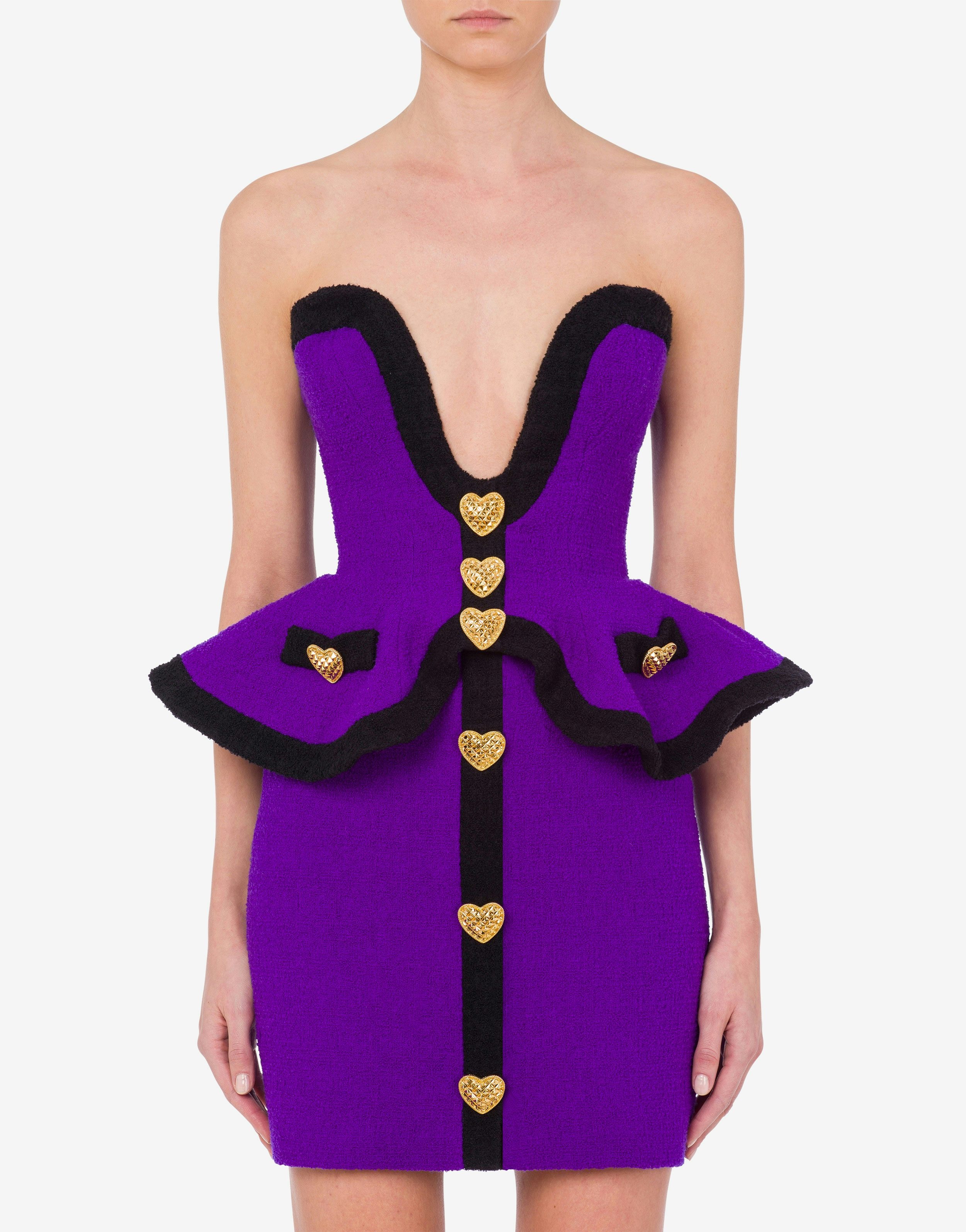 HEART BUTTONS BOUCLÉ CORSET TOP - 2