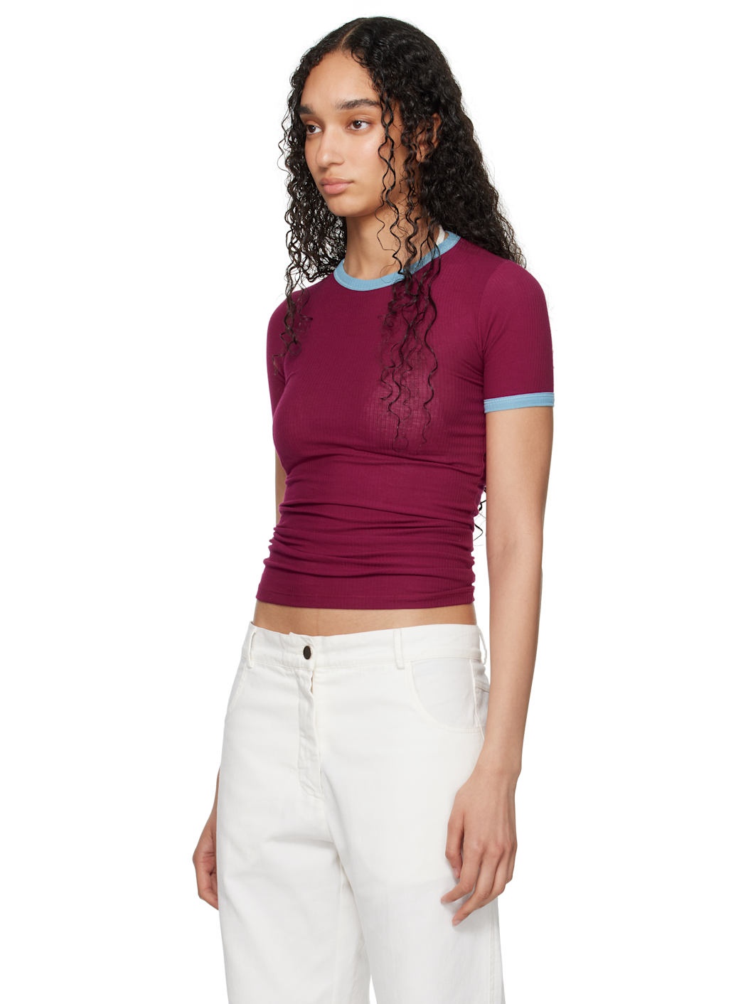 SSENSE Exclusive Pink & Blue Drive T-shirt - 4