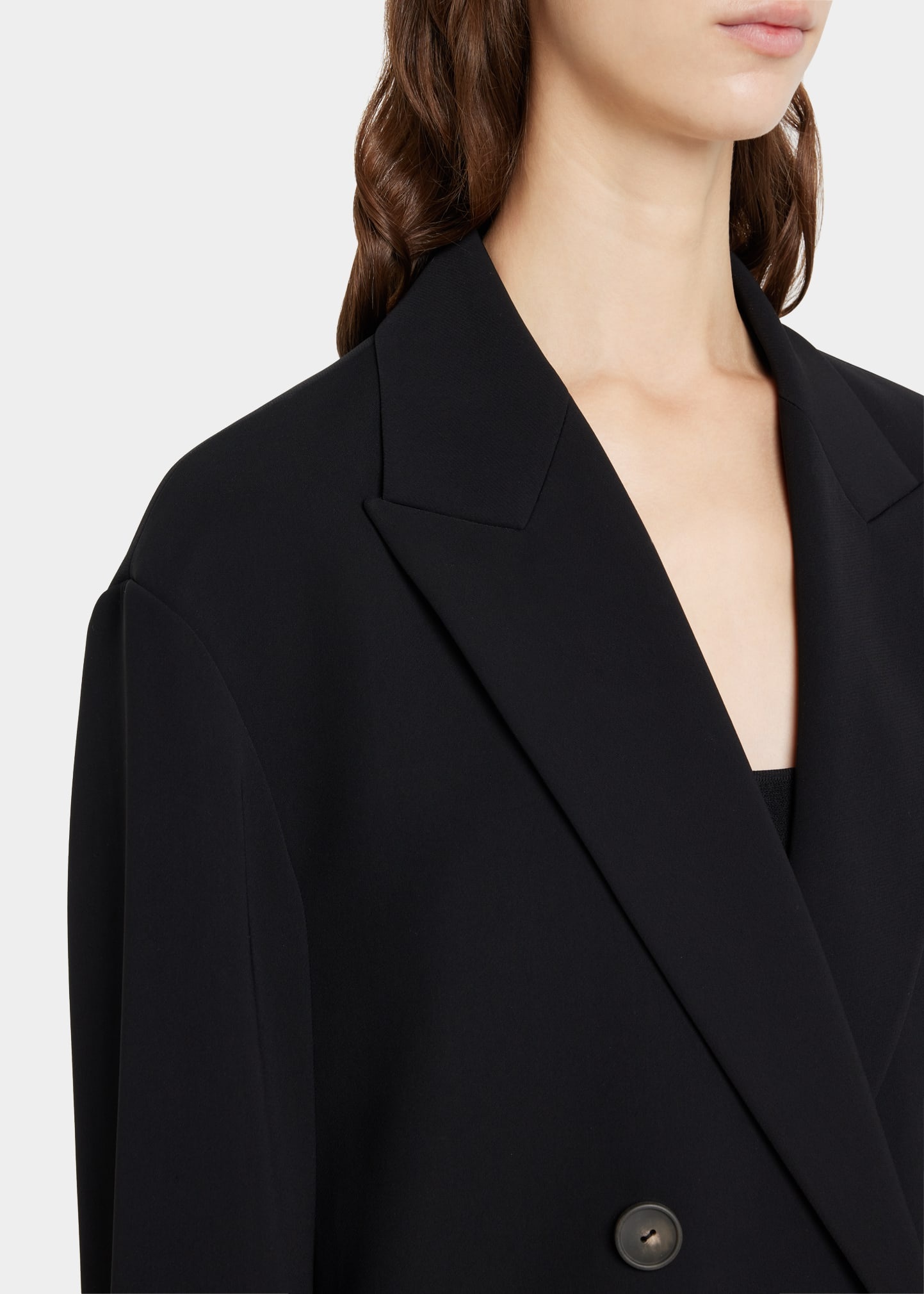 Double-Breasted Crepe Boyfriend Blazer - 5