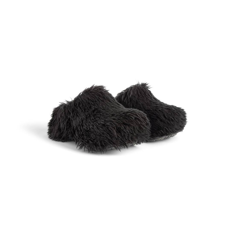 BALENCIAGA Women's Crocs™ Mule Fake Fur  in Black outlook