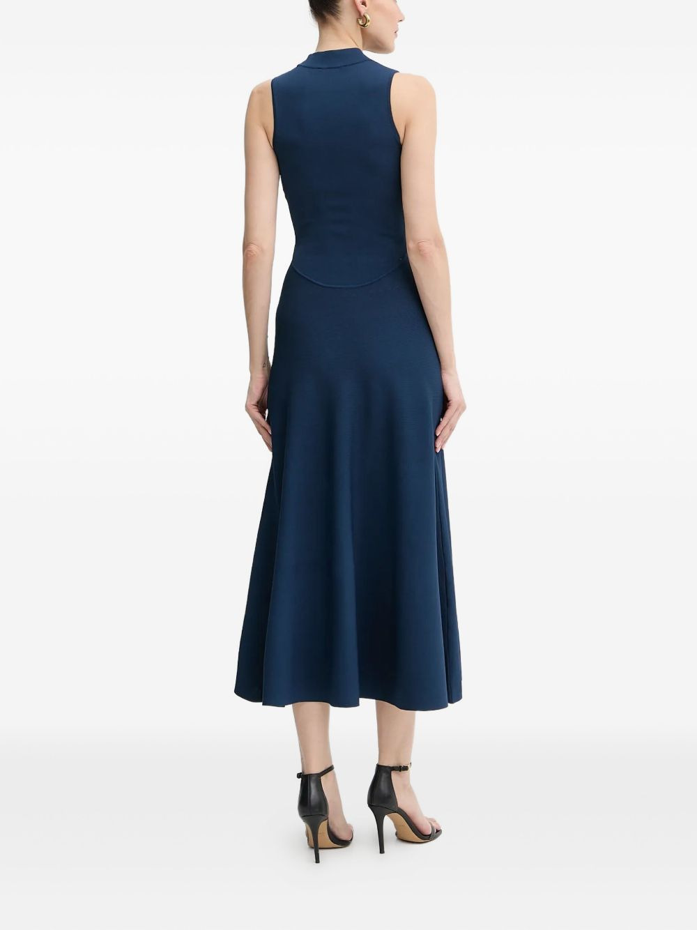 mock-neck flared midi dress - 3