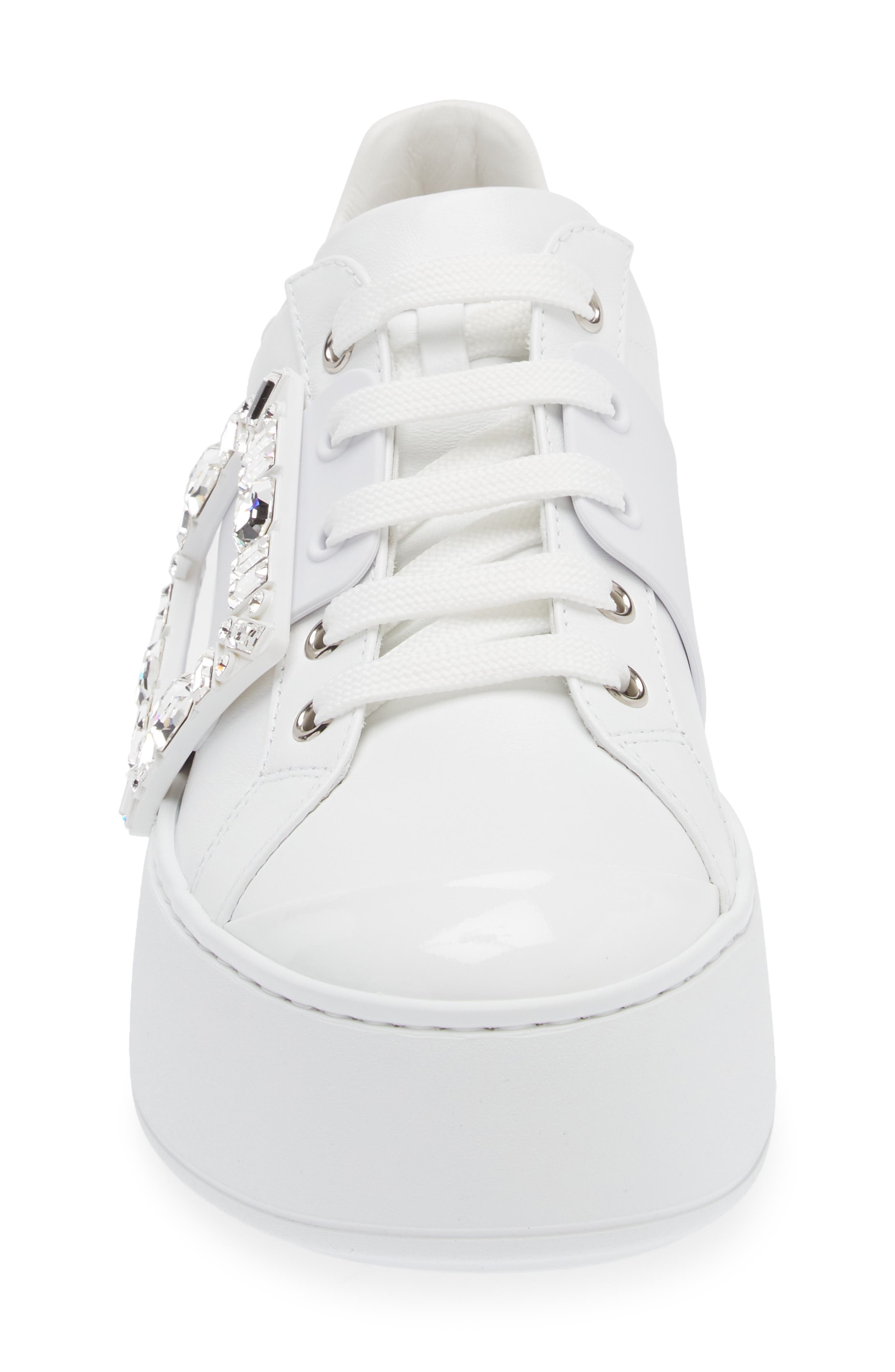 Roger Vivier Viv Skate Platform Sneaker in Bianco at Nordstrom - 4