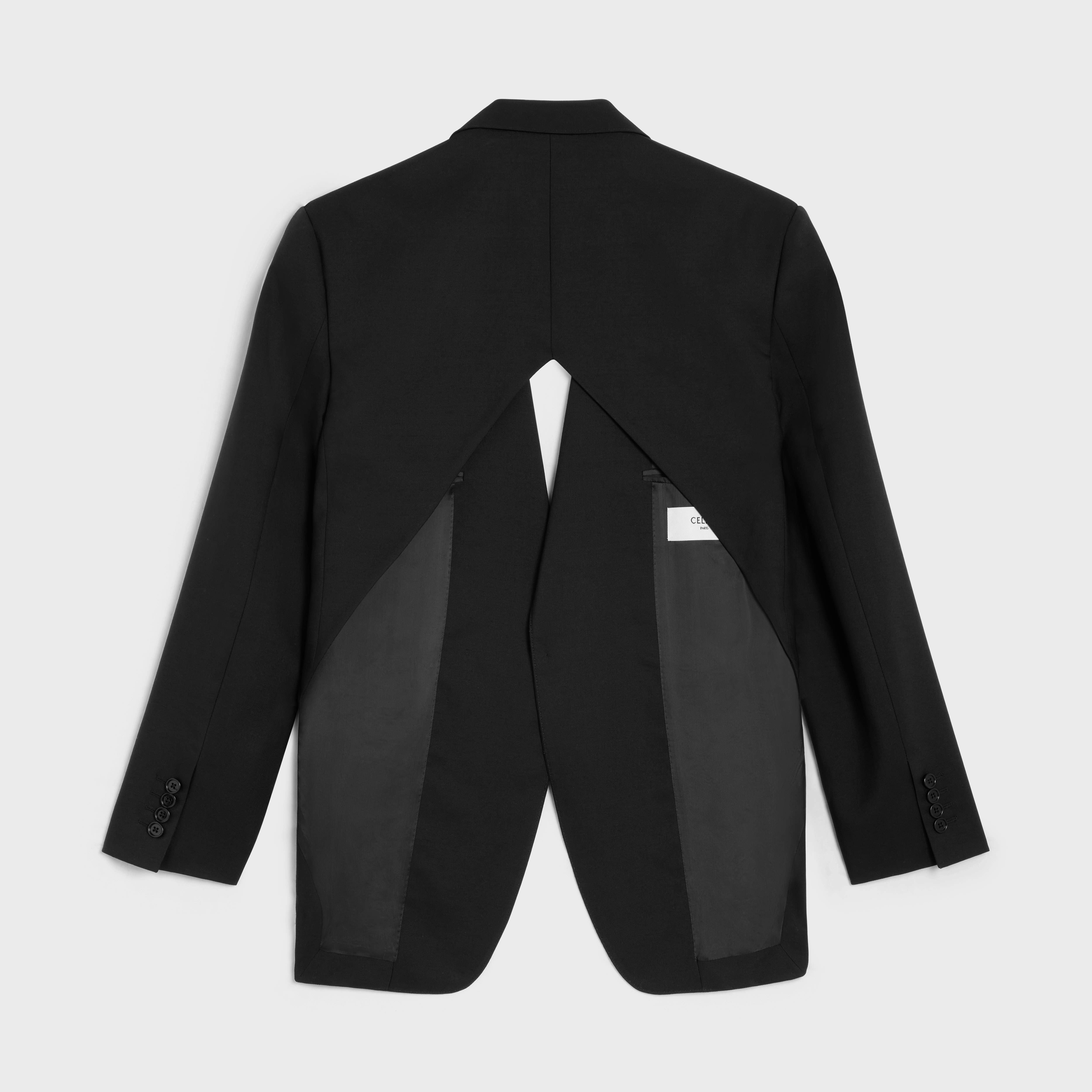 CELINE Boxy diamond jacket in grain de poudre | REVERSIBLE