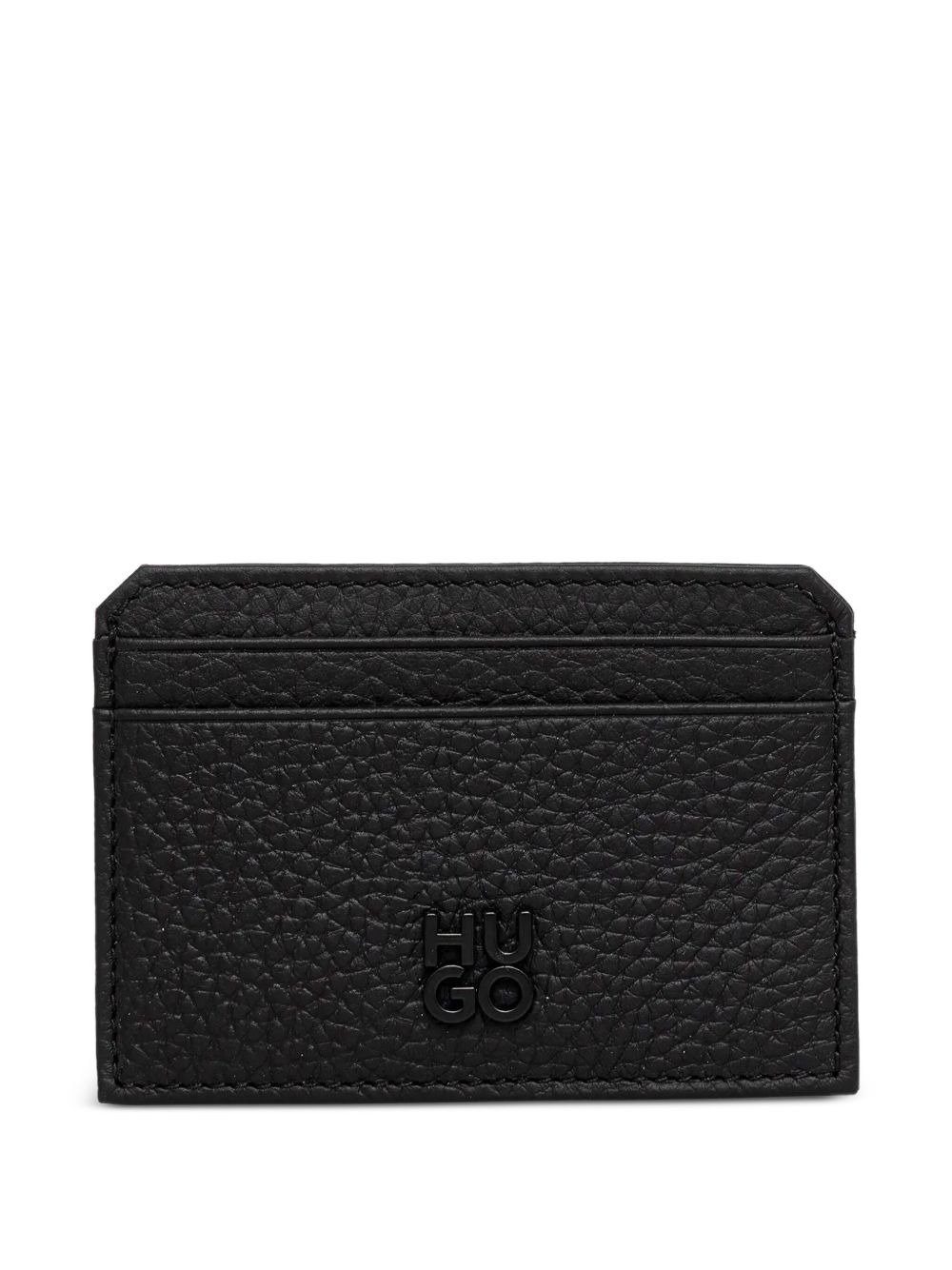 logo-plaque leather cardholder - 3