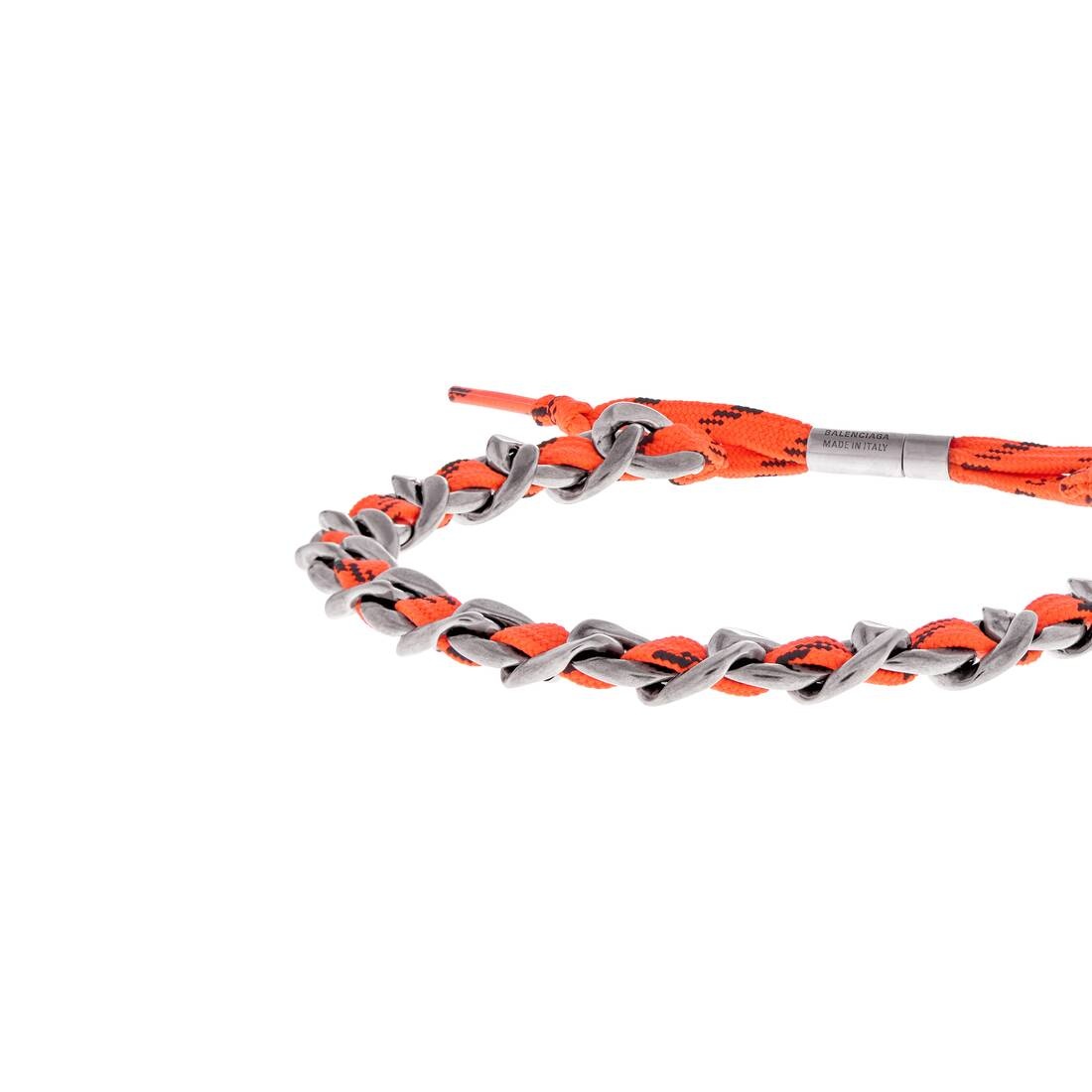 【BALENCIAGA】 マリブ グルメットシルバーとネオンオレンジ BALENCIAGA Malibu Gourmette Choker in Antique Silver/neon