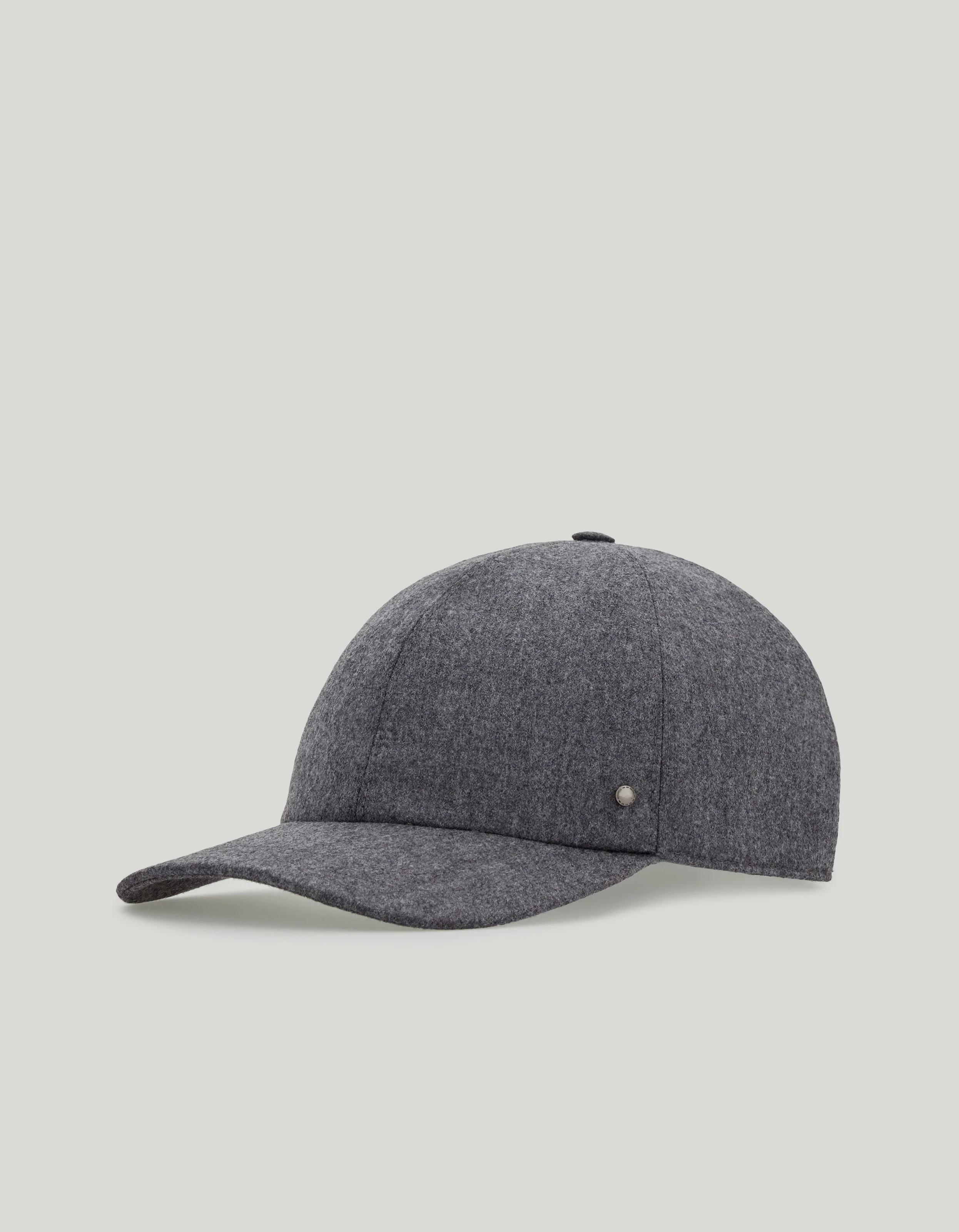 GRAY BASEBALL CAP WITH RIVET AND ADJUSTABLE LEATHER CLOSURE - 1