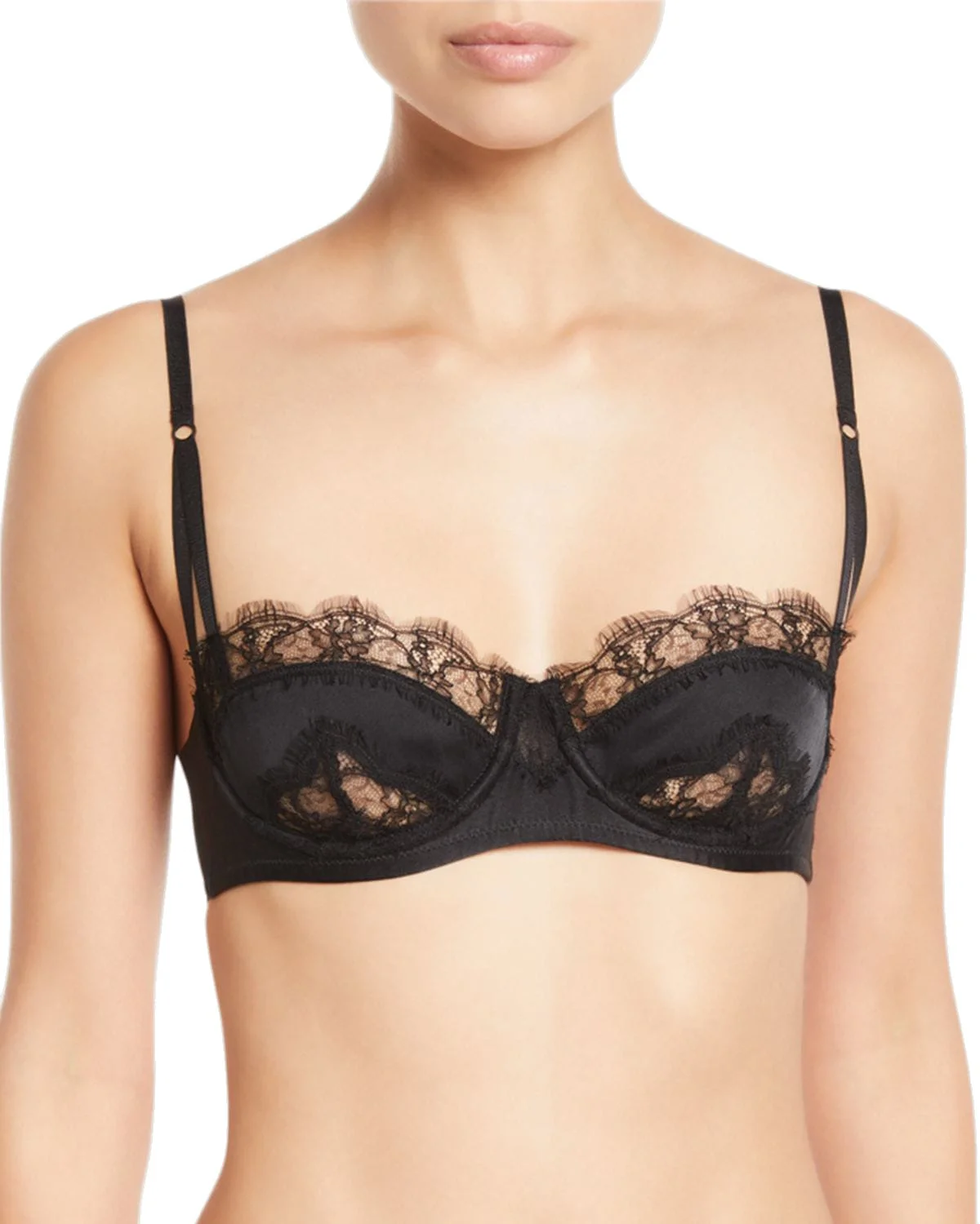 Sensuel Lace-Trim Underwire Balconette Bra - 1