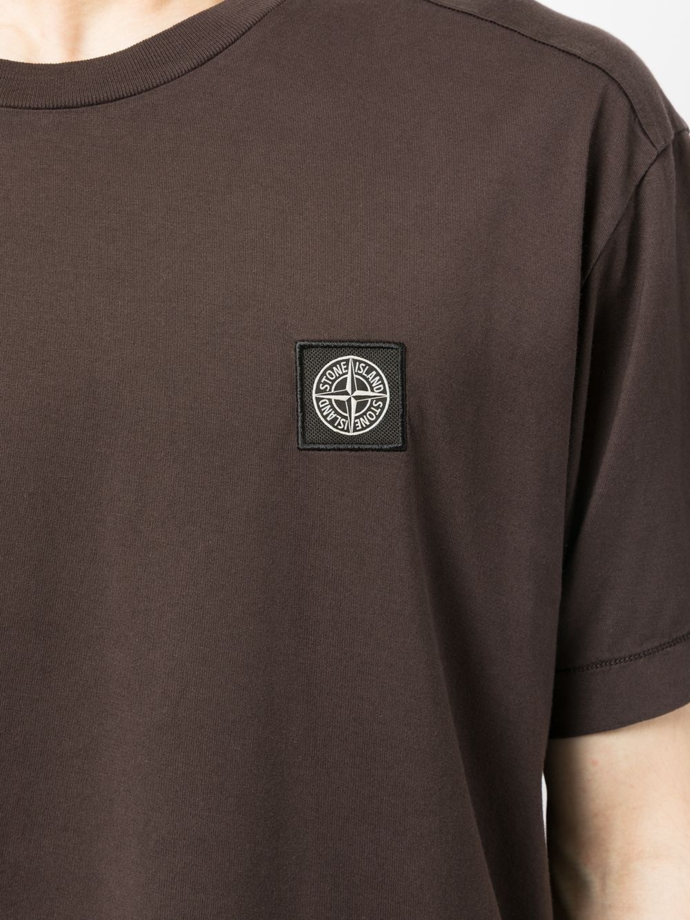 logo-patch cotton T-shirt - 5