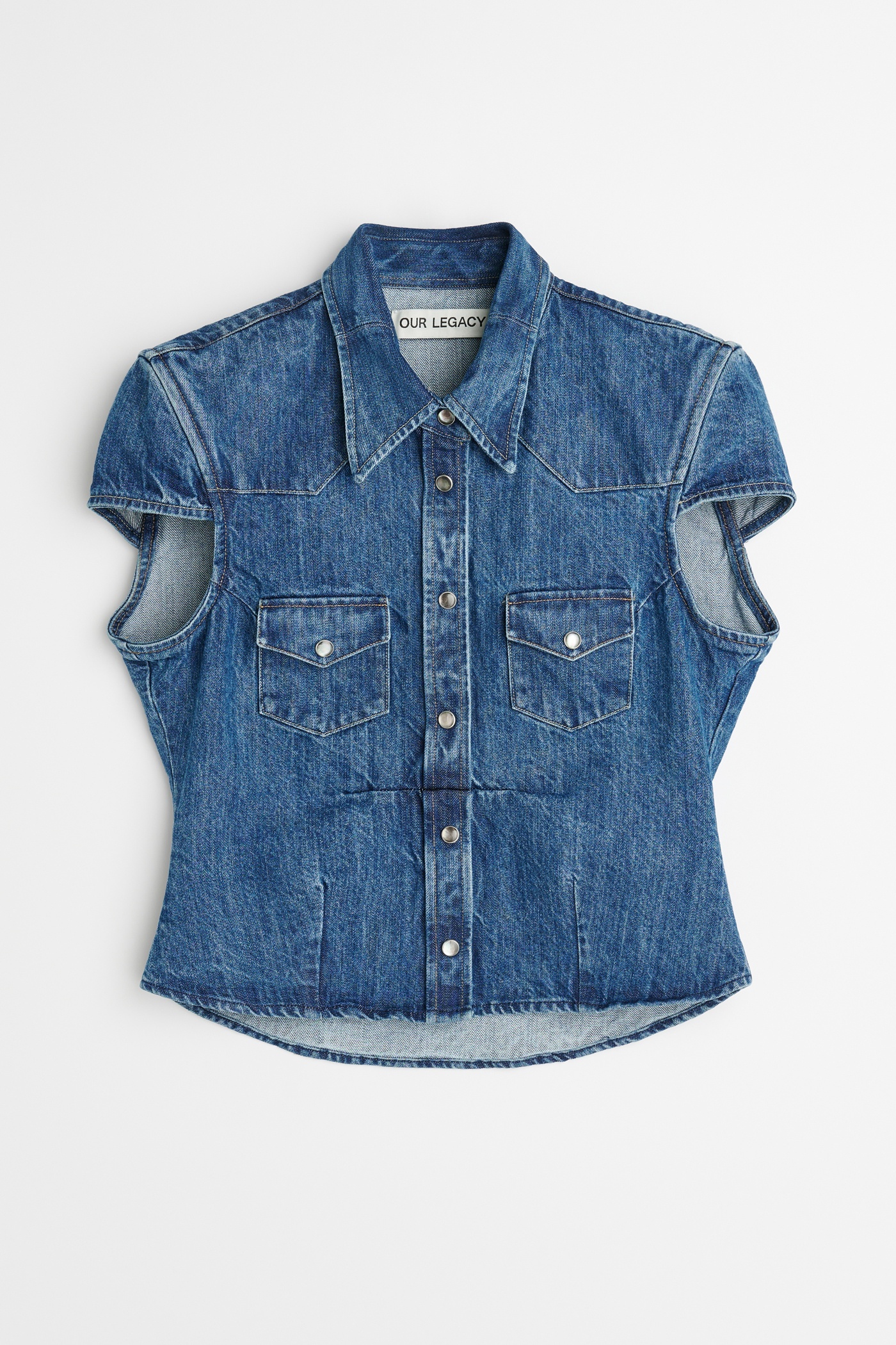 Daisy Shirt Shortsleeve Western Blue Denim - 1
