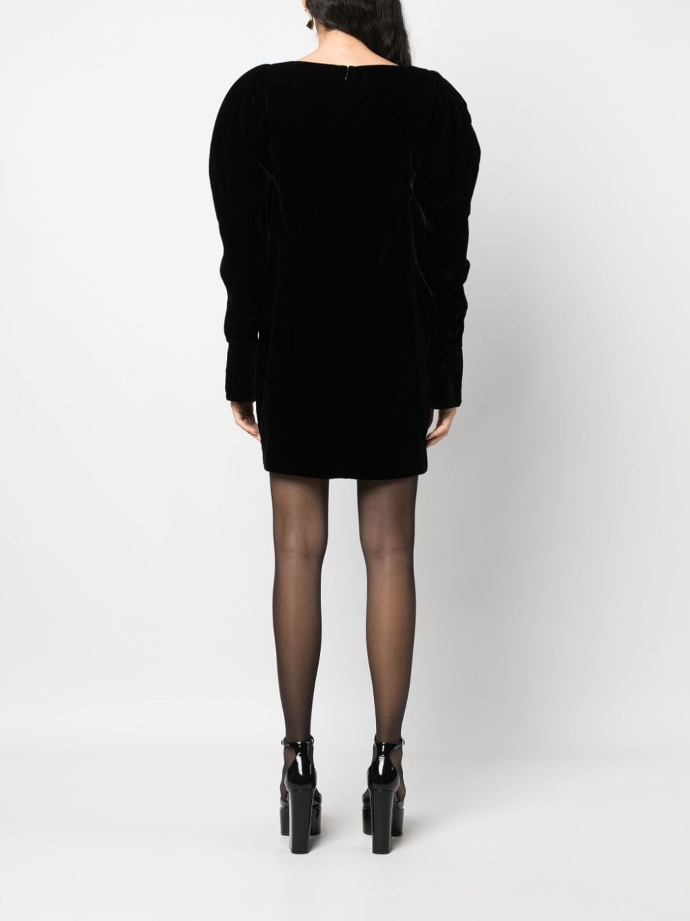 velvet mini dress - 4