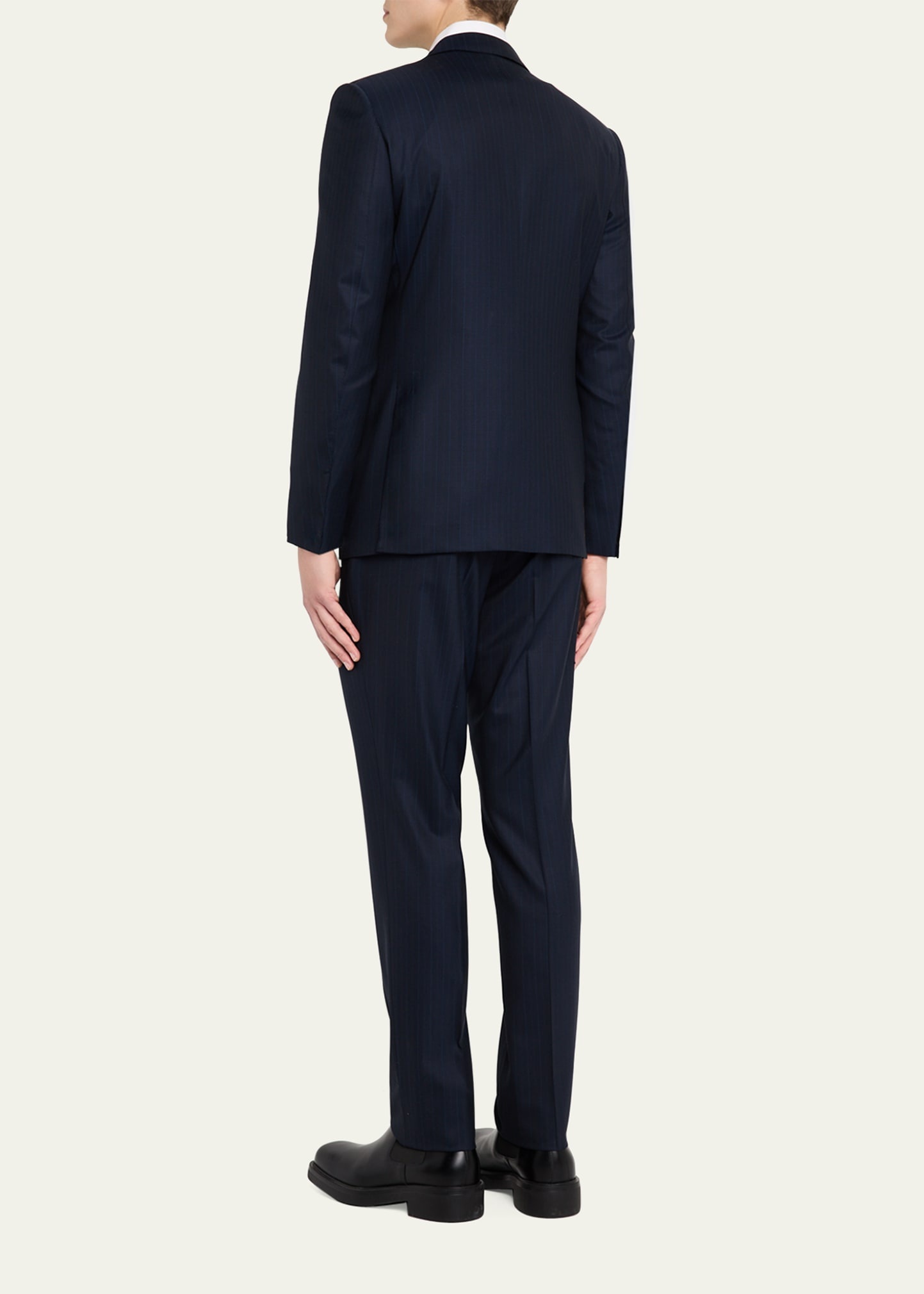 Men's Striped Wool Suit - 3