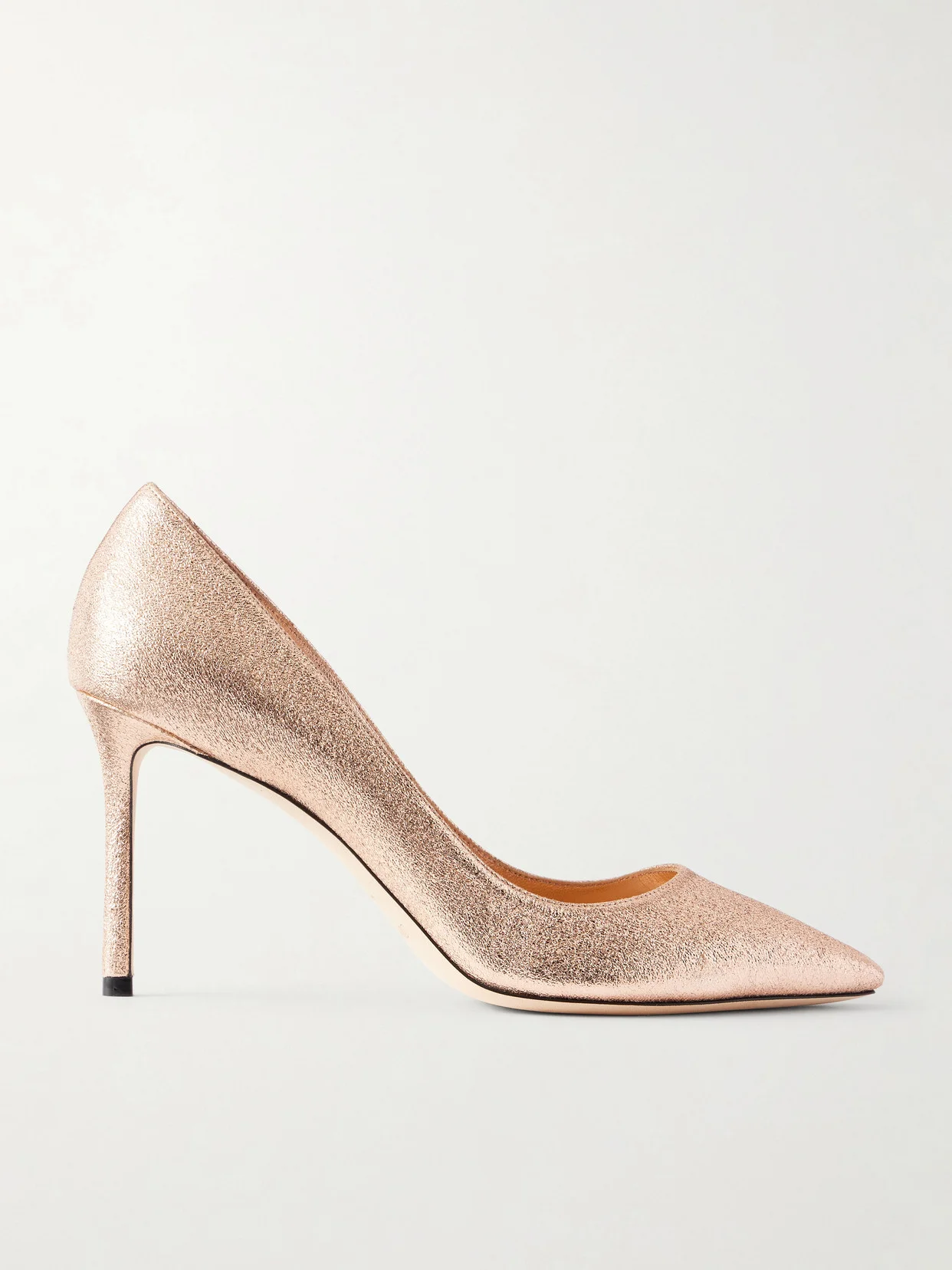 Romy Macaron 85 Metallic Crinkled Leather Pumps - 1