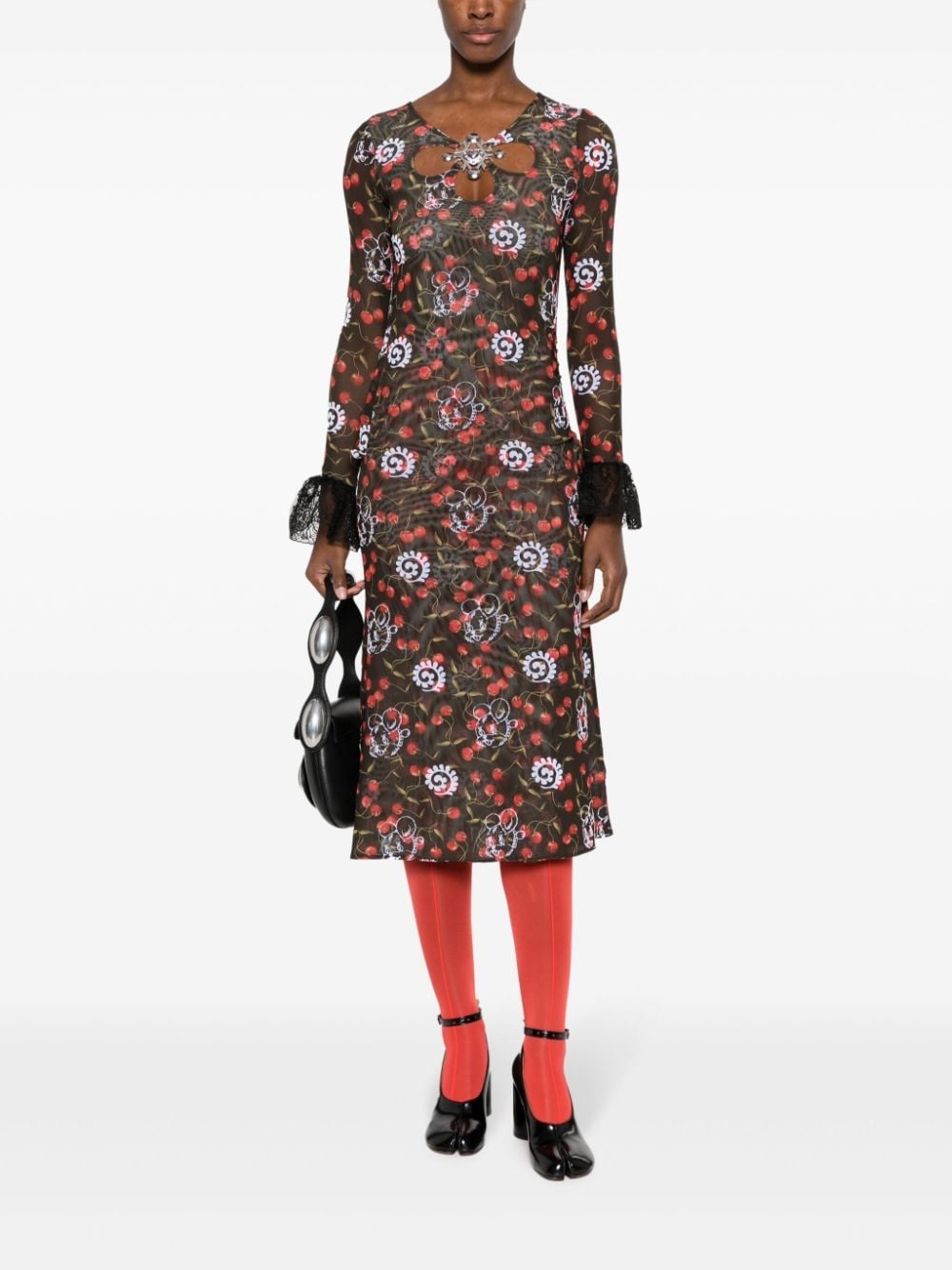 Windsucker semi-sheer midi dress - 2