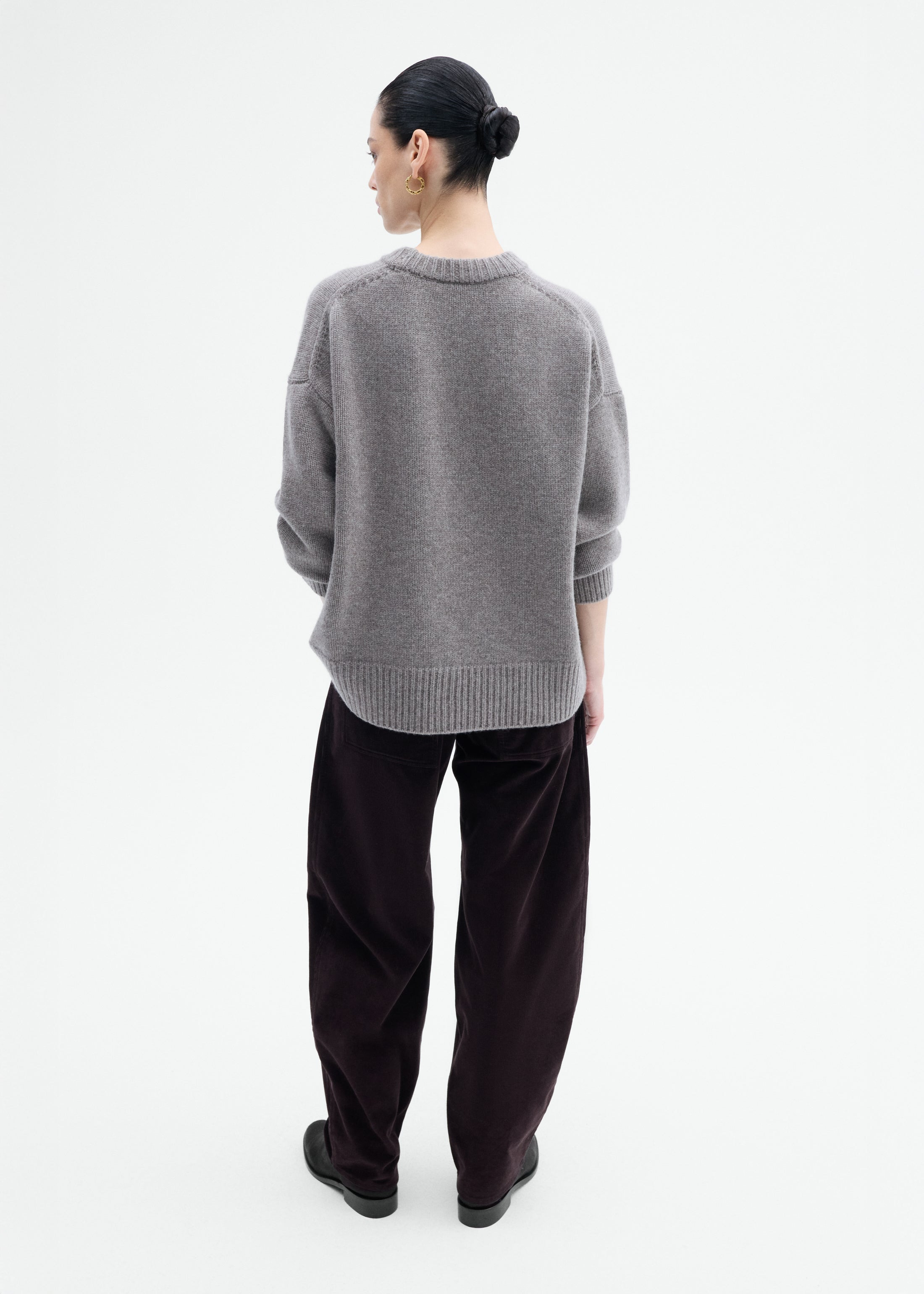 Boyfriend Crew Sweater in Wool Cashmere - 5
