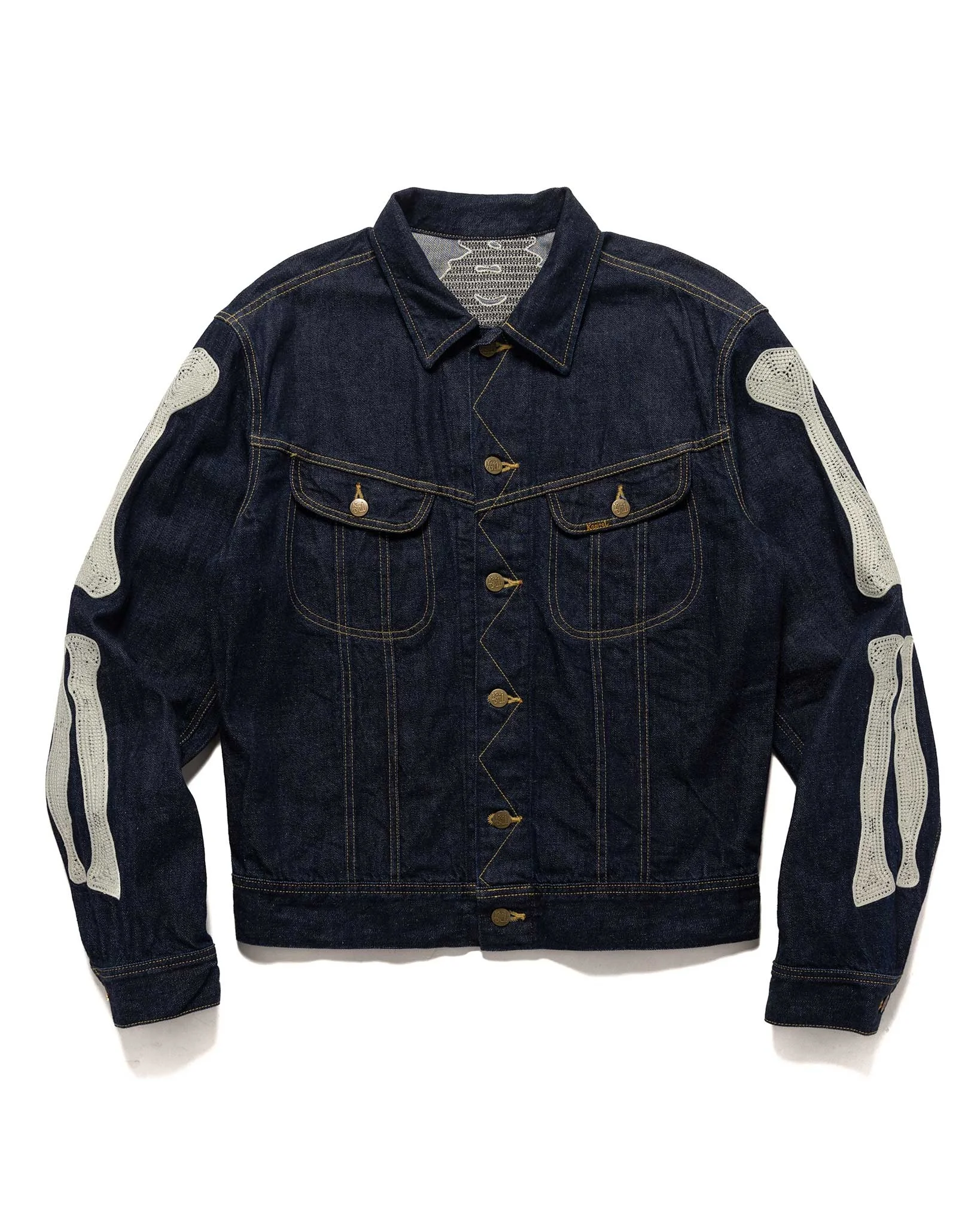 멕시코 Tuxedo Crochet-Trimmed Denim 재킷 - 1