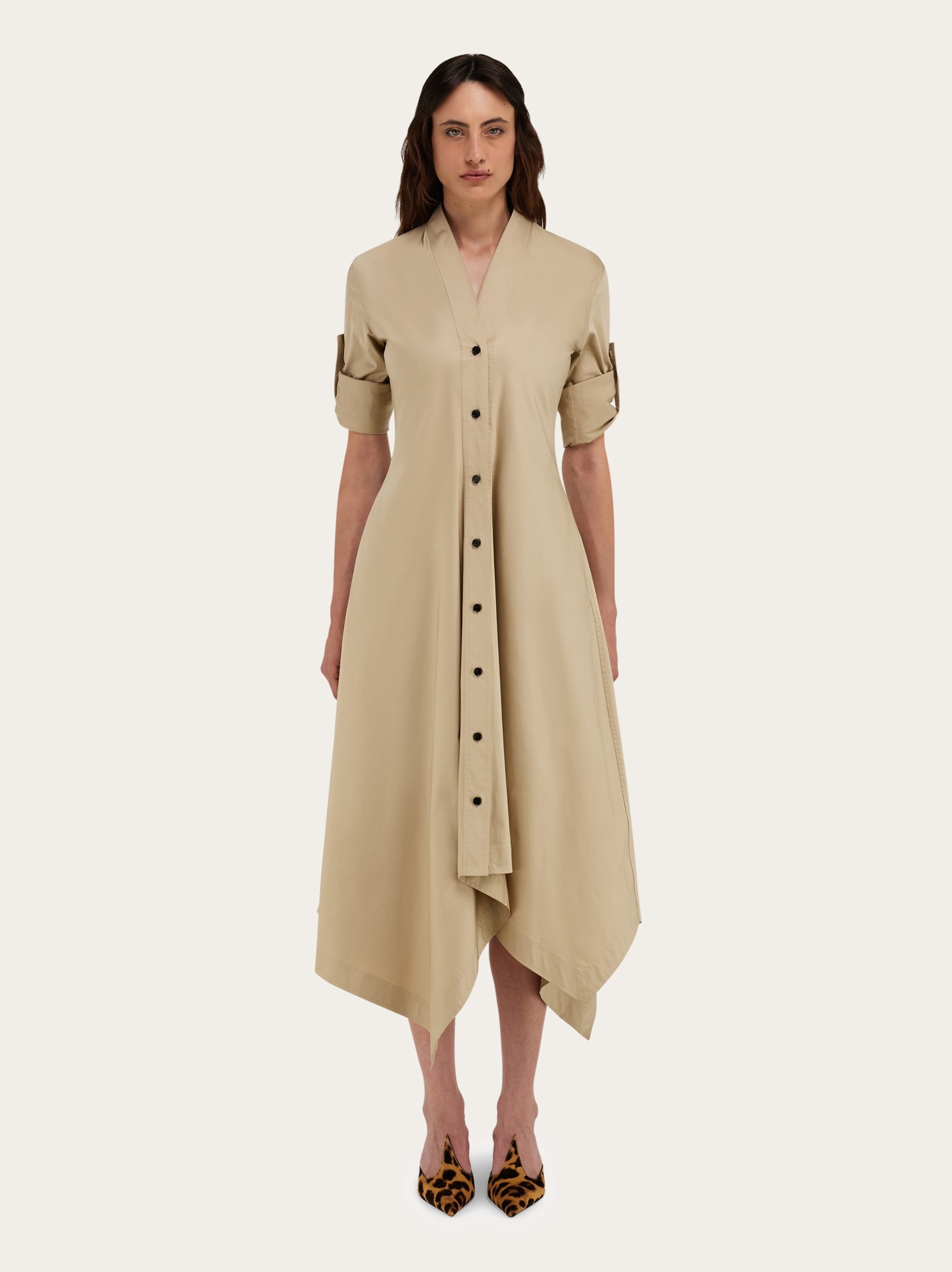 Shirt dress with handkerchief hem - 9