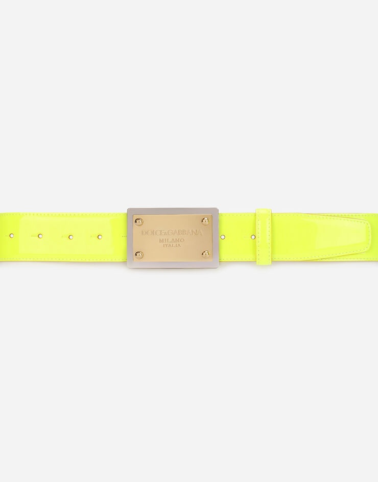 Neon patent leather belt - 3