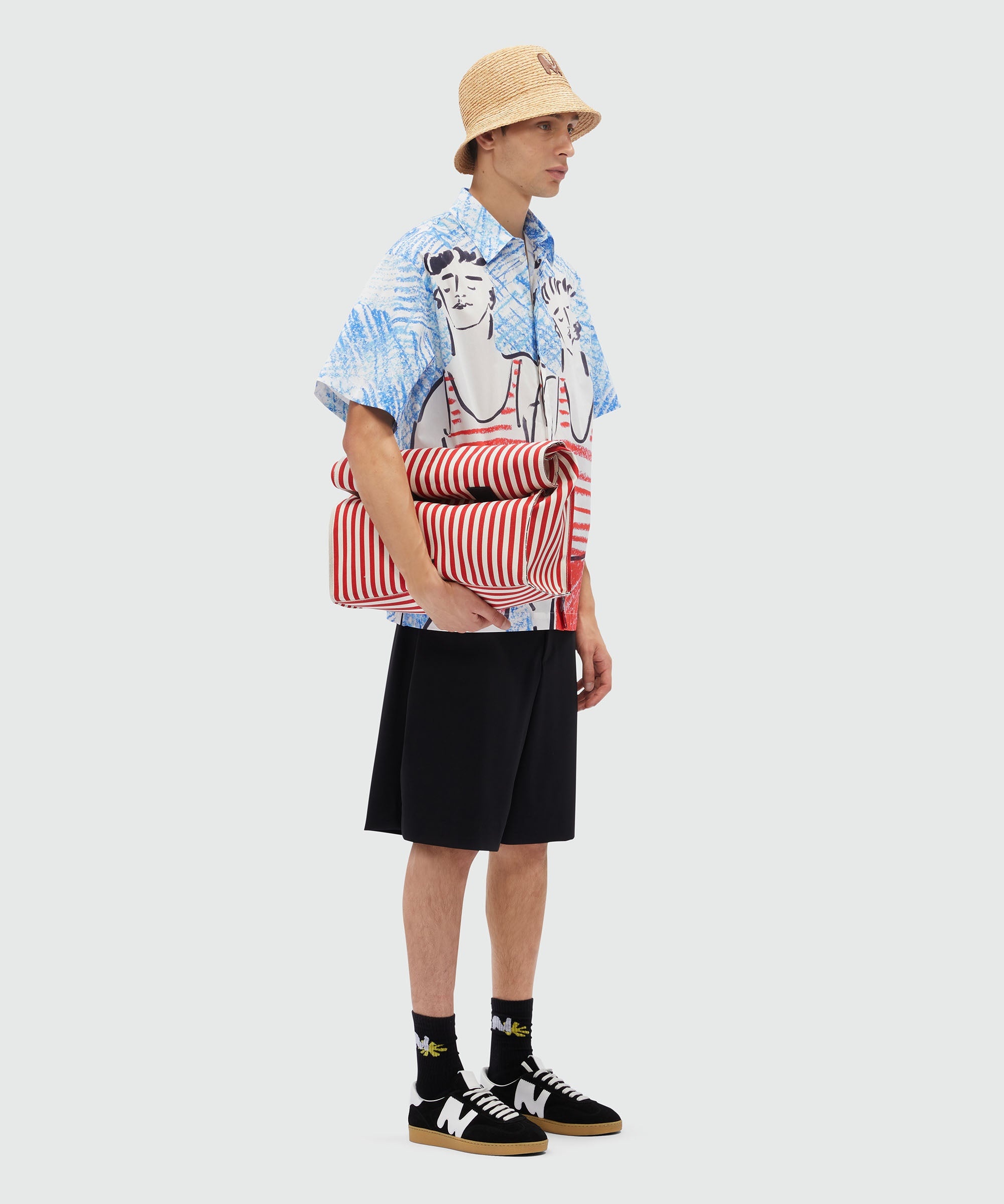 Poplin shirt with MSGM "Two sailors" graphics - 4