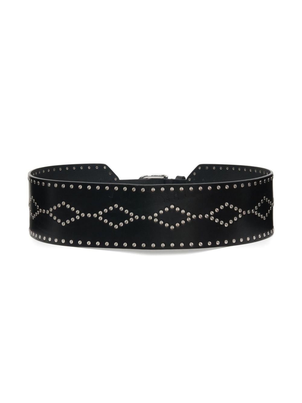stud-embellished leather belt - 3