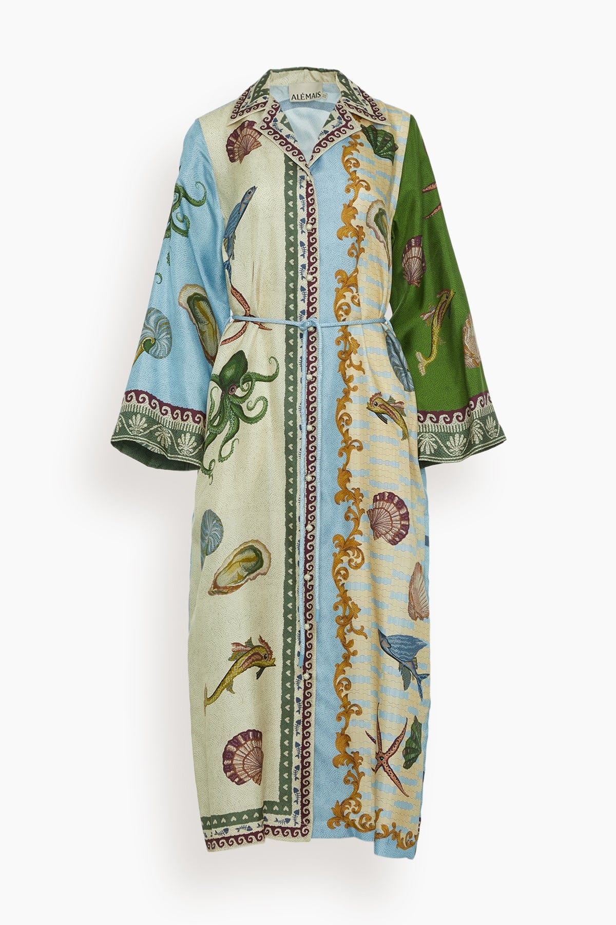 Bath House Silk Shirtdress in Multi - 1