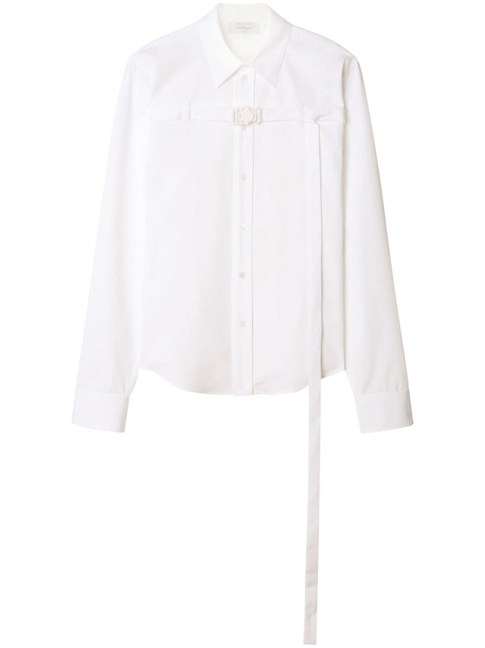 cut-out buckled poplin shirt - 1