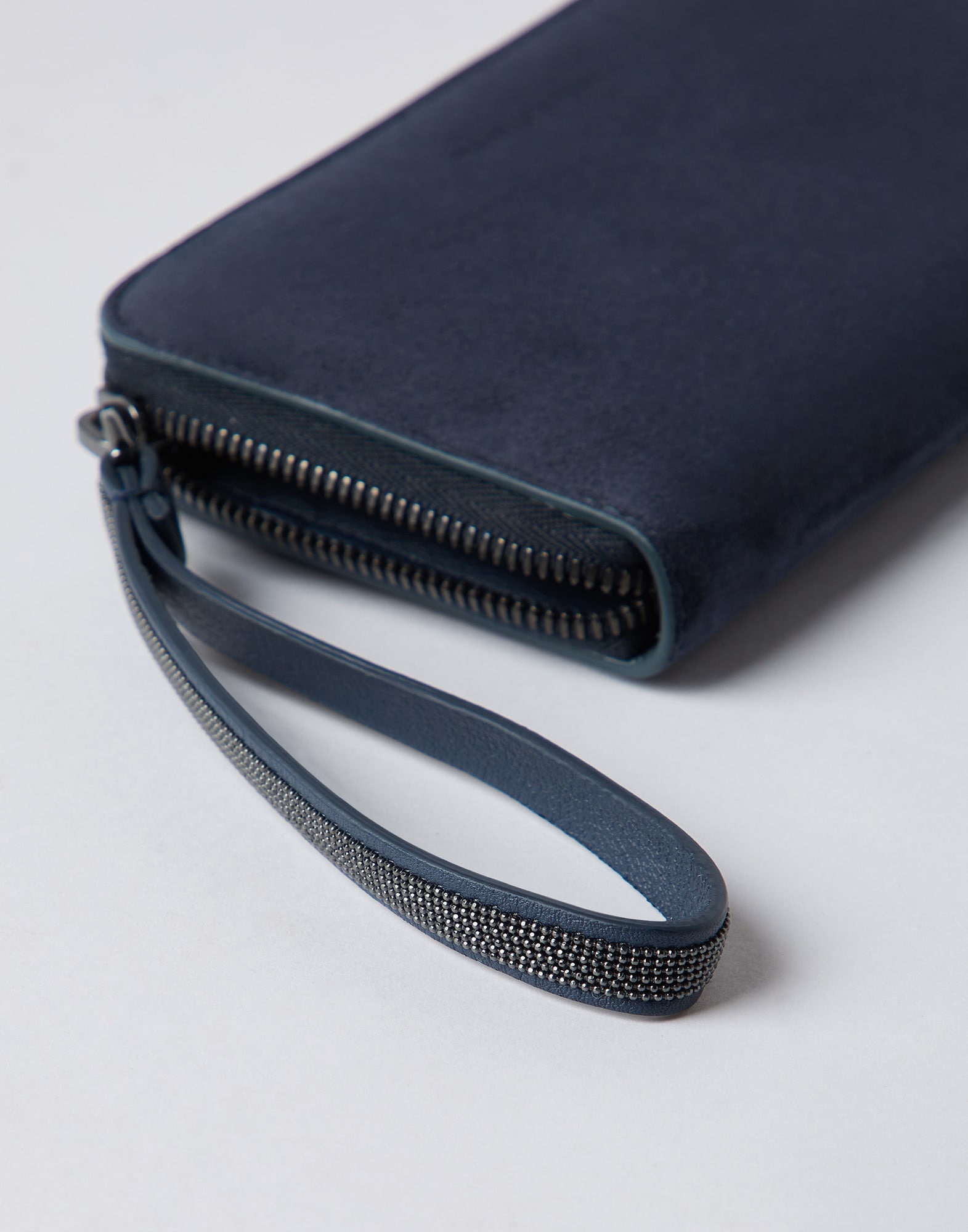 Suede wallet with precious zipper pull - 3