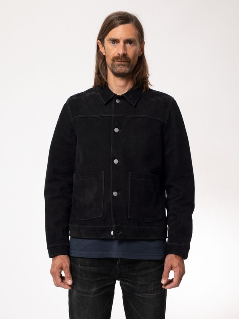 Nudie Jeans Dante Nubuck Lined Jacket Black outlook
