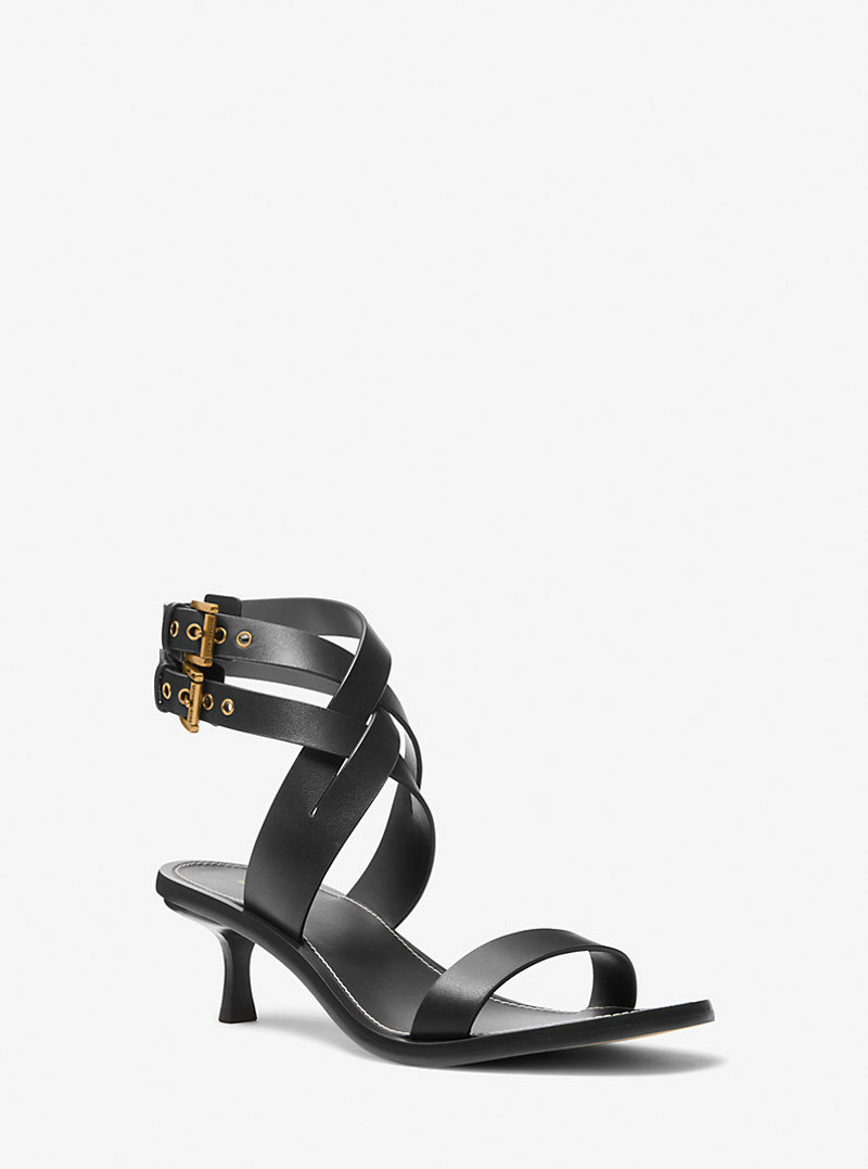 Irene Leather Kitten Heel Sandal 1