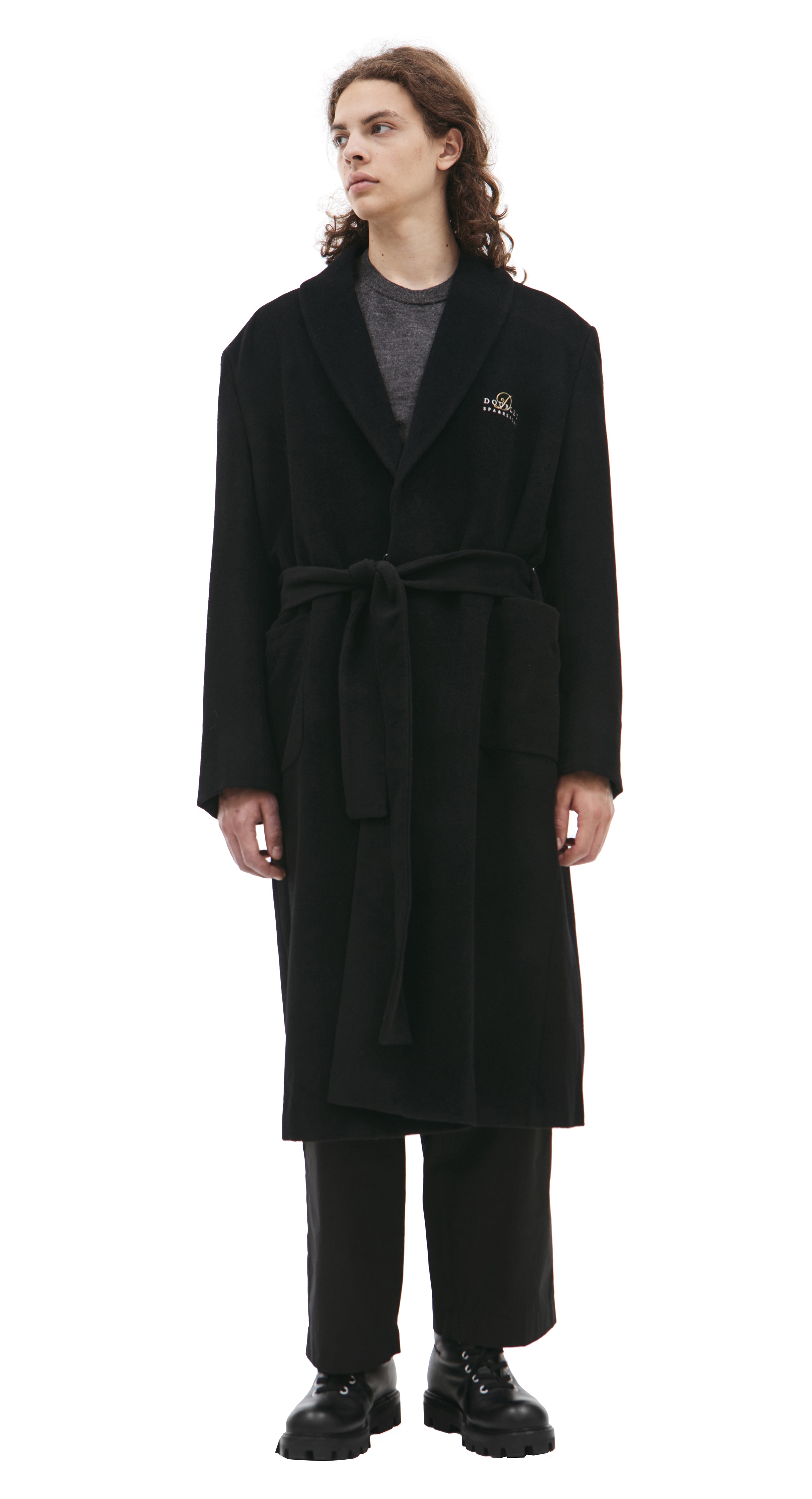 BLACK WOOL COAT - 3