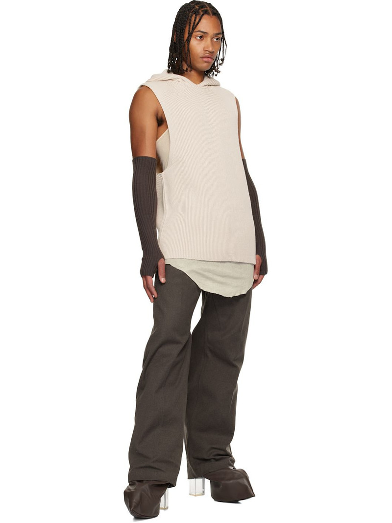 Rick Owens Off-White Ribbed Hoodie outlook