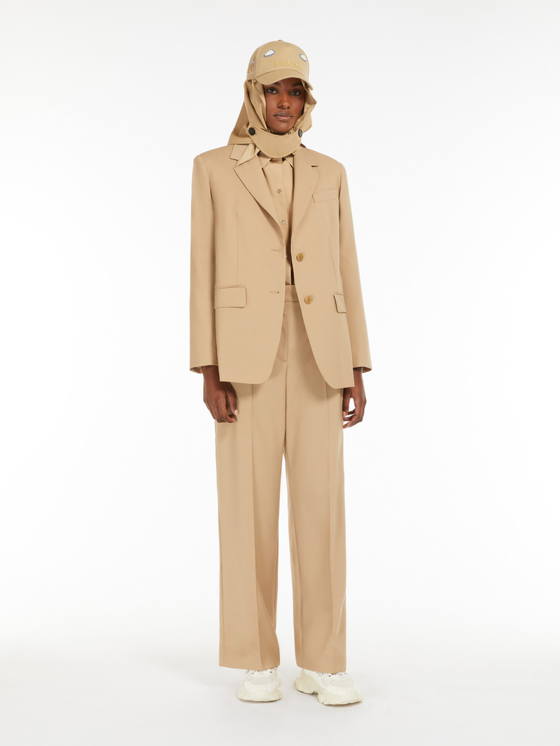WEEKEND Max Mara MATERIA Single-breasted wool-blend canvas blazer outlook