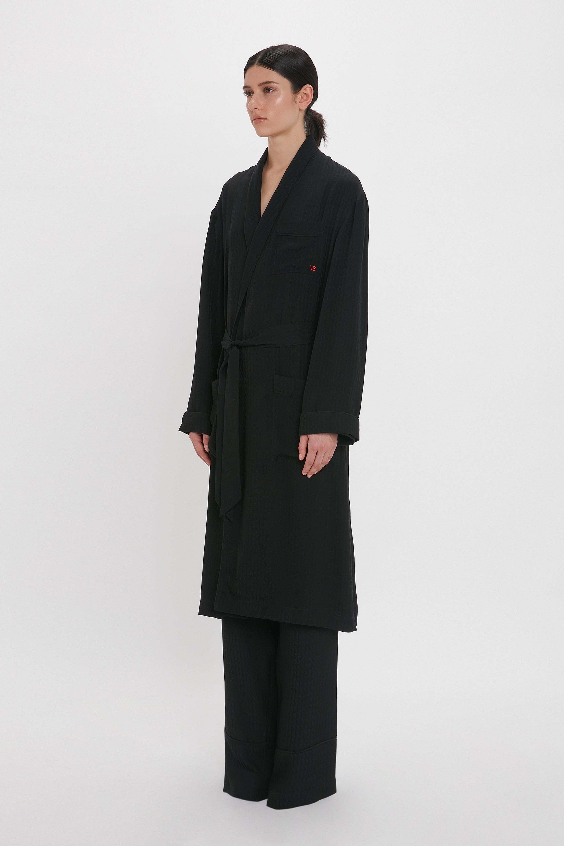 Pyjama Robe In Black Monogram - 3