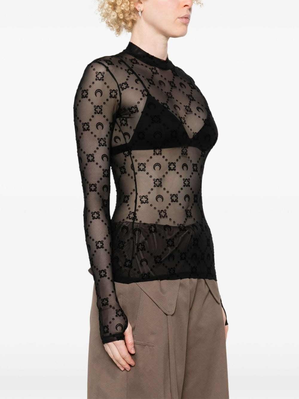 Monogram high-neck top - 2