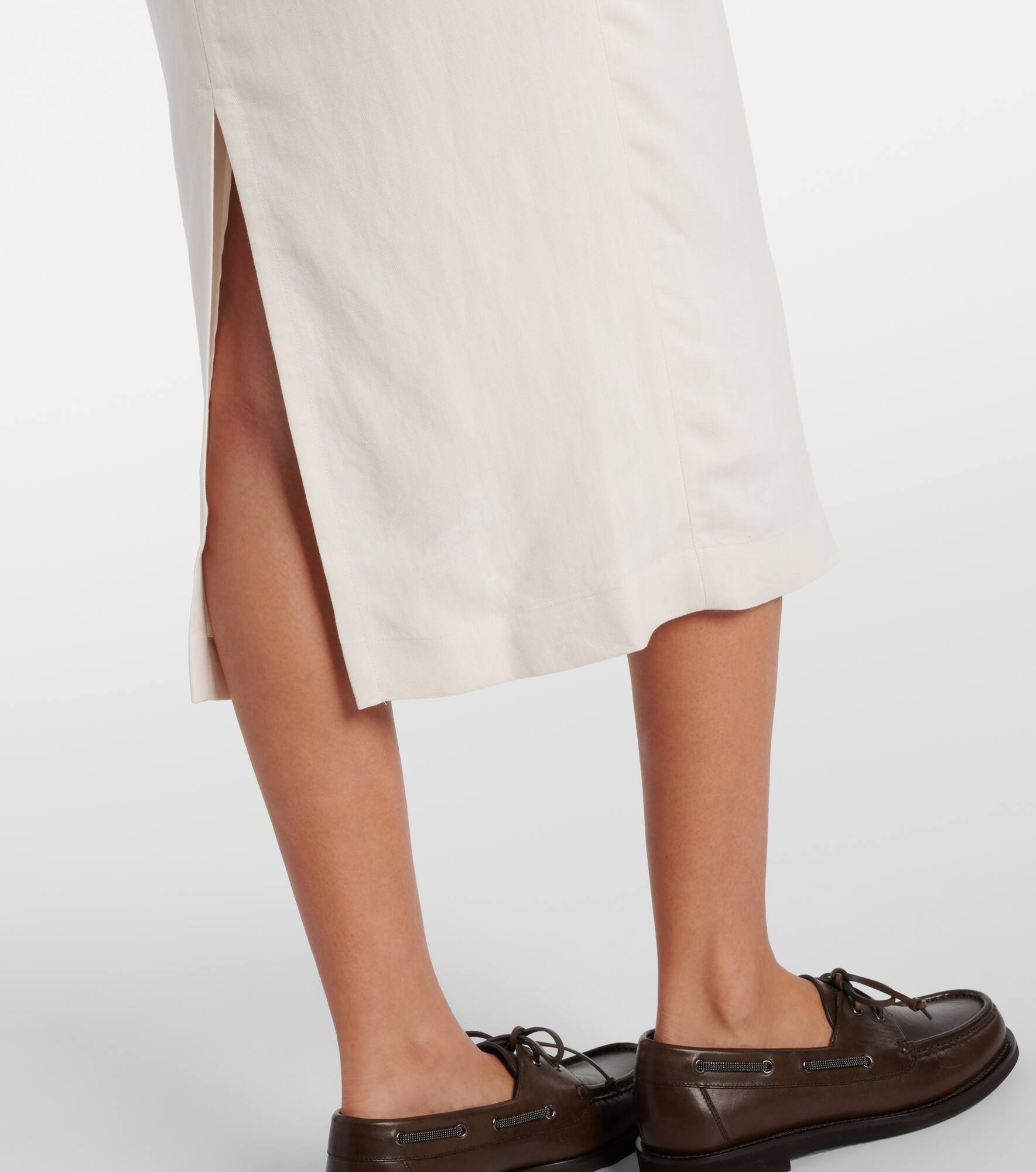 Linen-blend midi dress - 6