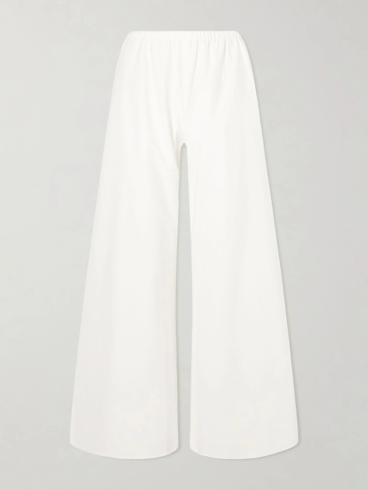 Colby cotton-poplin wide-leg pants White - 1